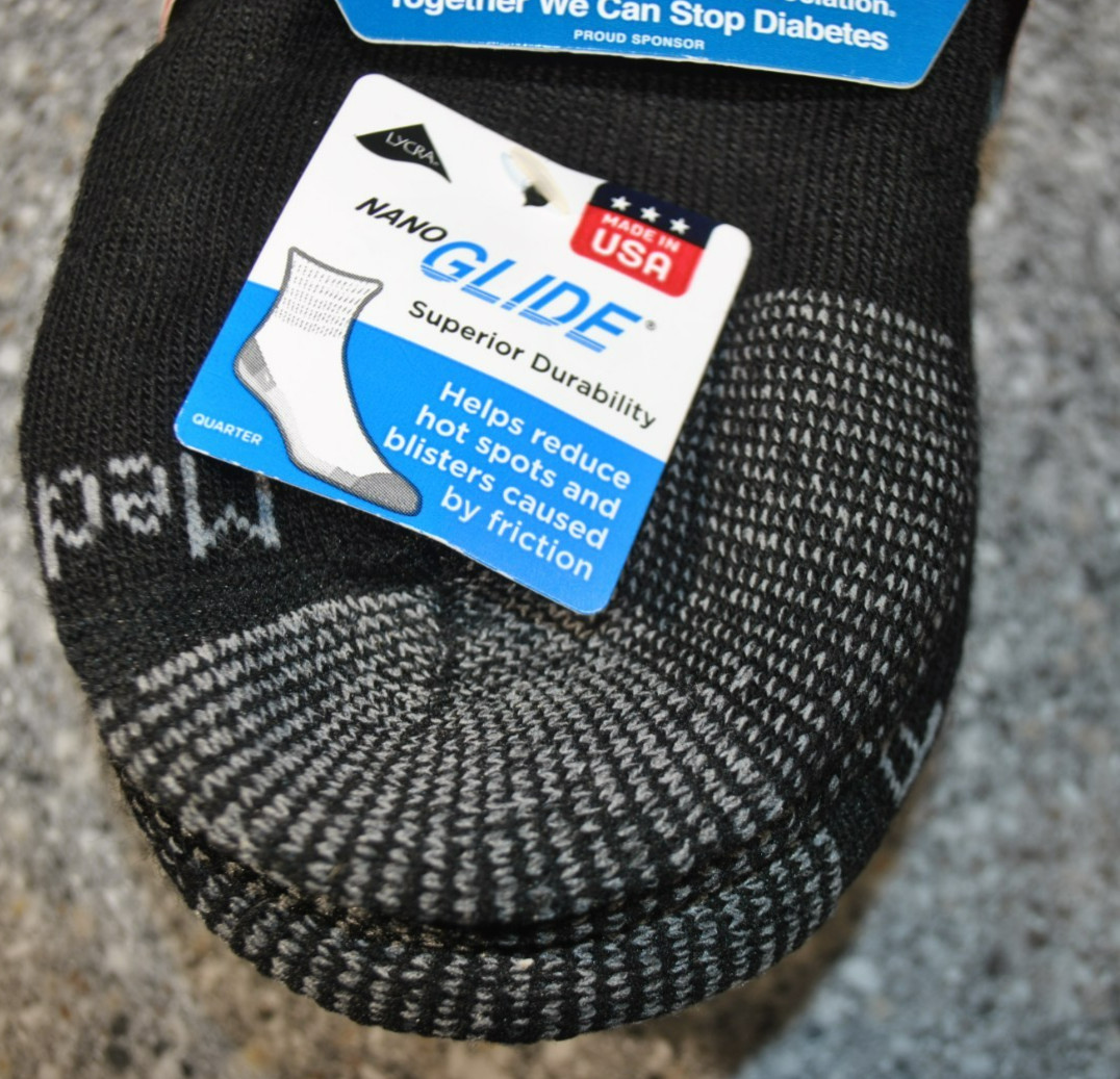 MediPeds Diabetic Non-Binding Crew Sock Men’s Size XL 4 Pair Black, NWT