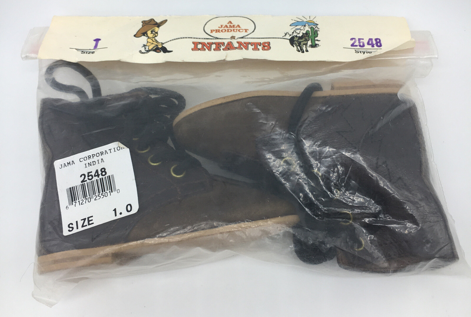 A Jama Product Infants Boots Brown Embroidered Leather Size 1 Style 2548 New