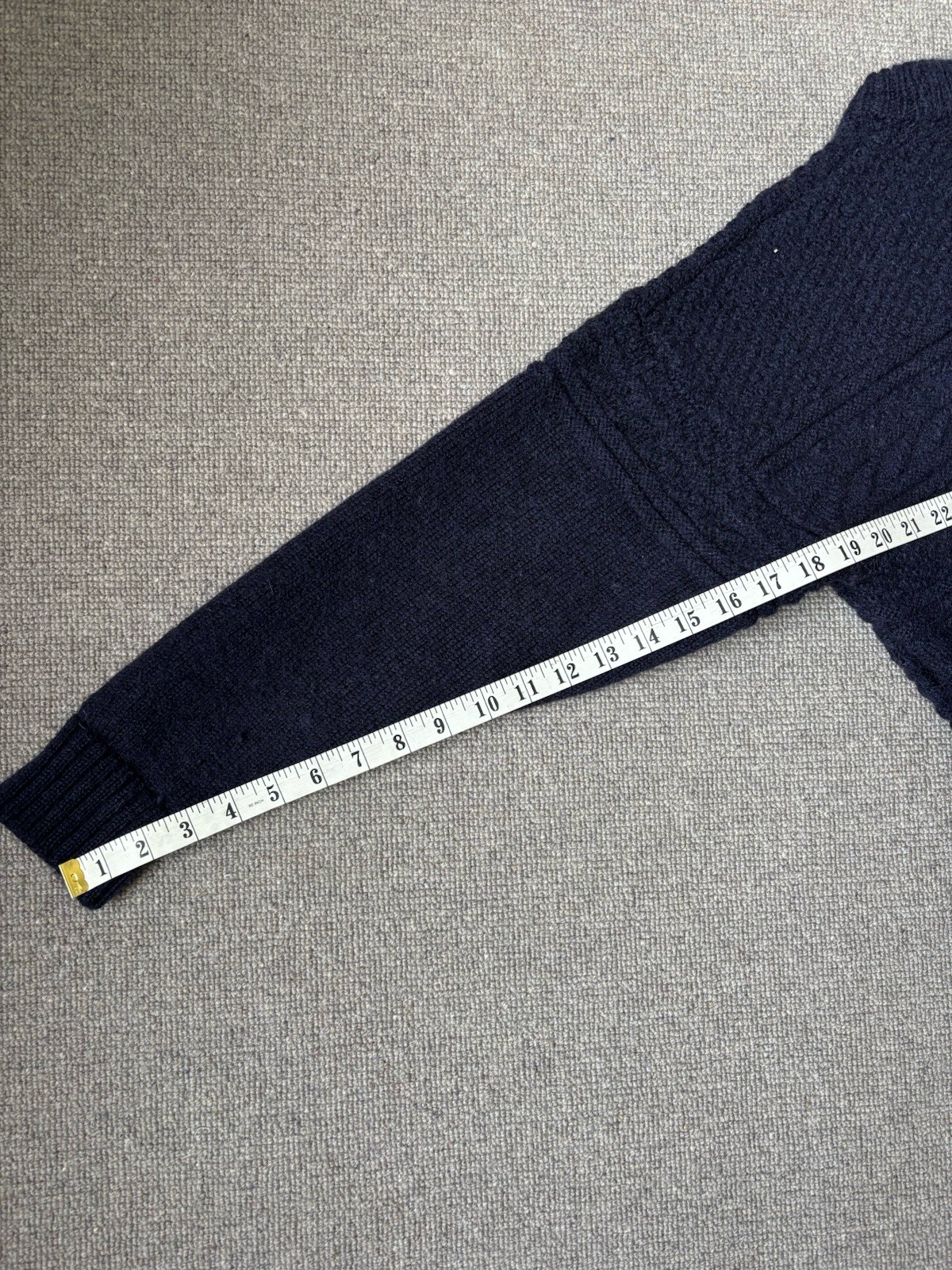 Traditional Guernsey British Wool Naturally Fisherman Jumper Navy Gansey M