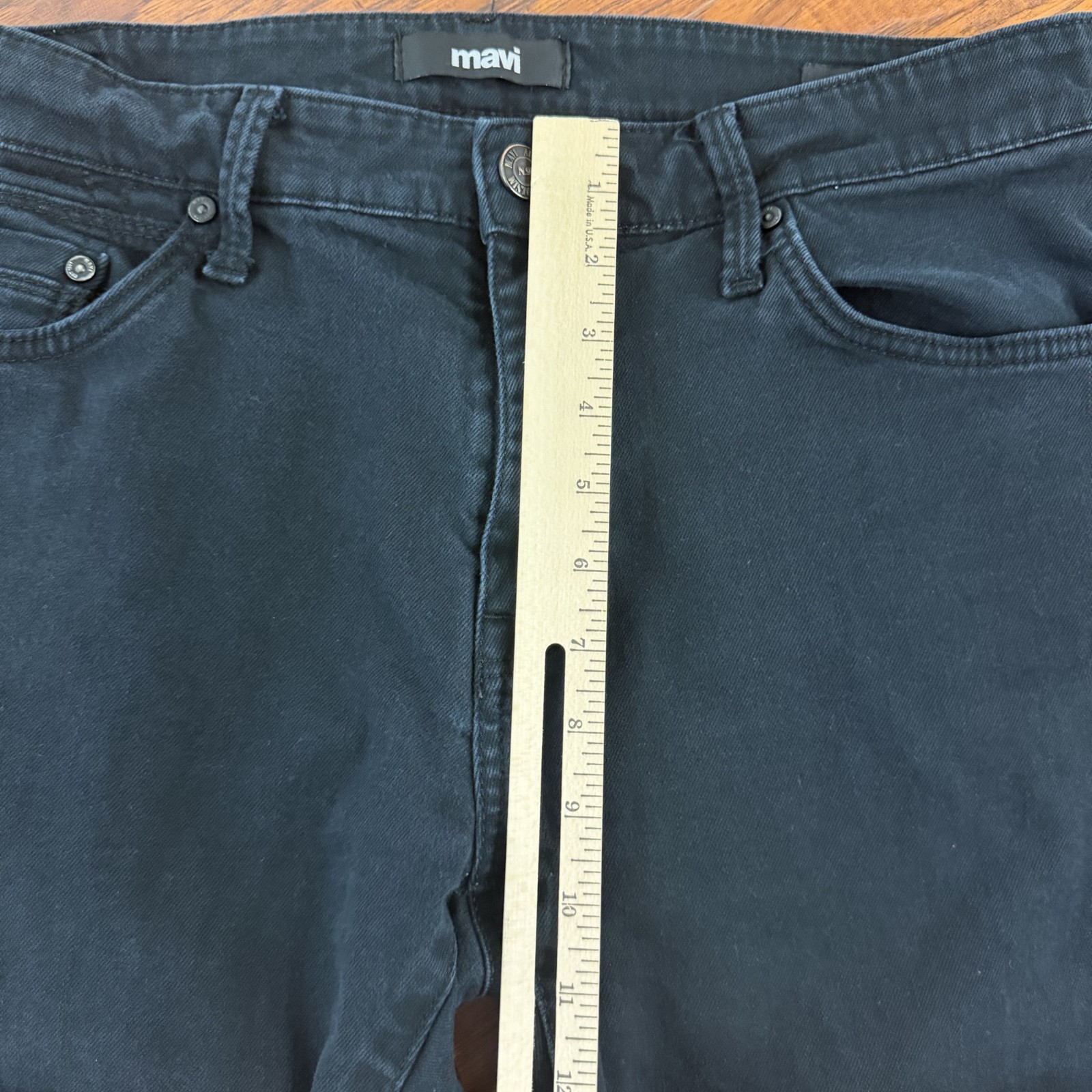 Mavi Jeans Mens 34 Black Straight Leg Slim Fit Stretch Denim Mid Rise Jake