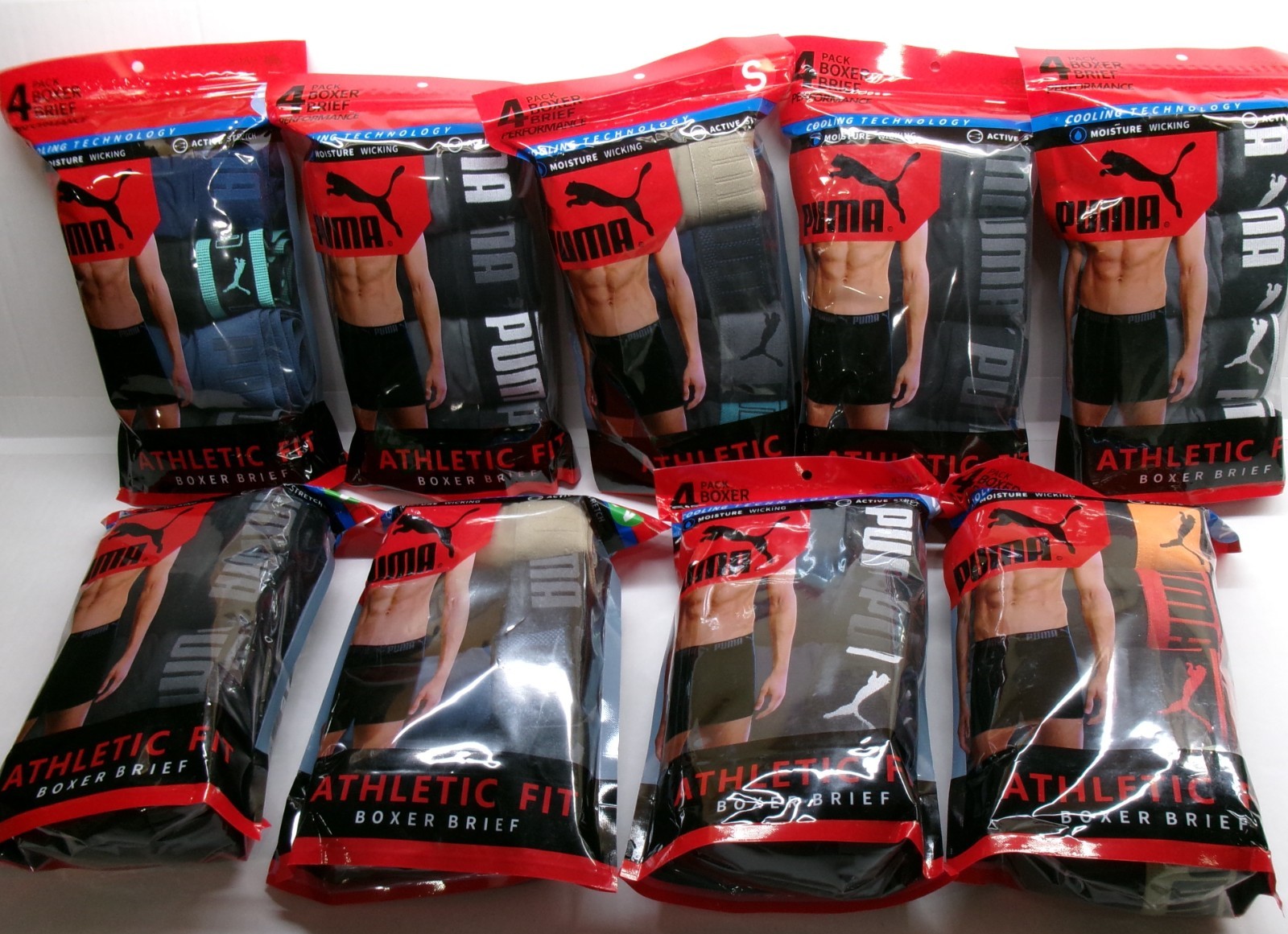 Puma Men’s Boxer Briefs 4 pack Athletic Fit Active Stretch DryCell Cooling techn