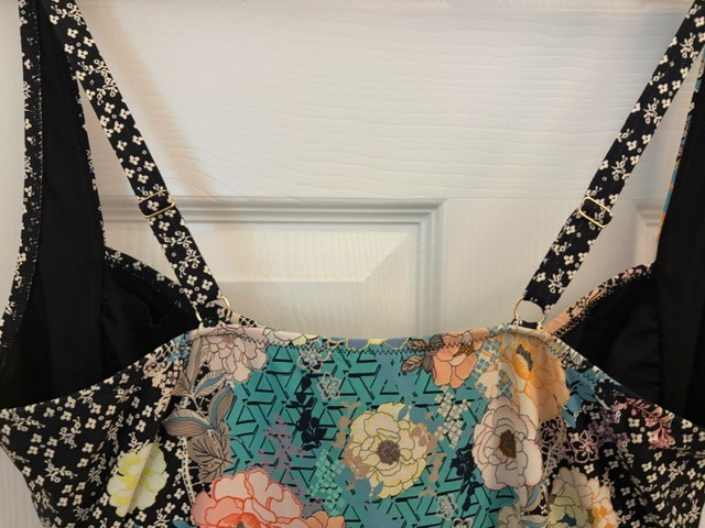 NEW TAGS JOHNNY WAS MILA RUCHED ONE PIECE FLORAL BATHING SUIT SWIMSUIT 3X $198