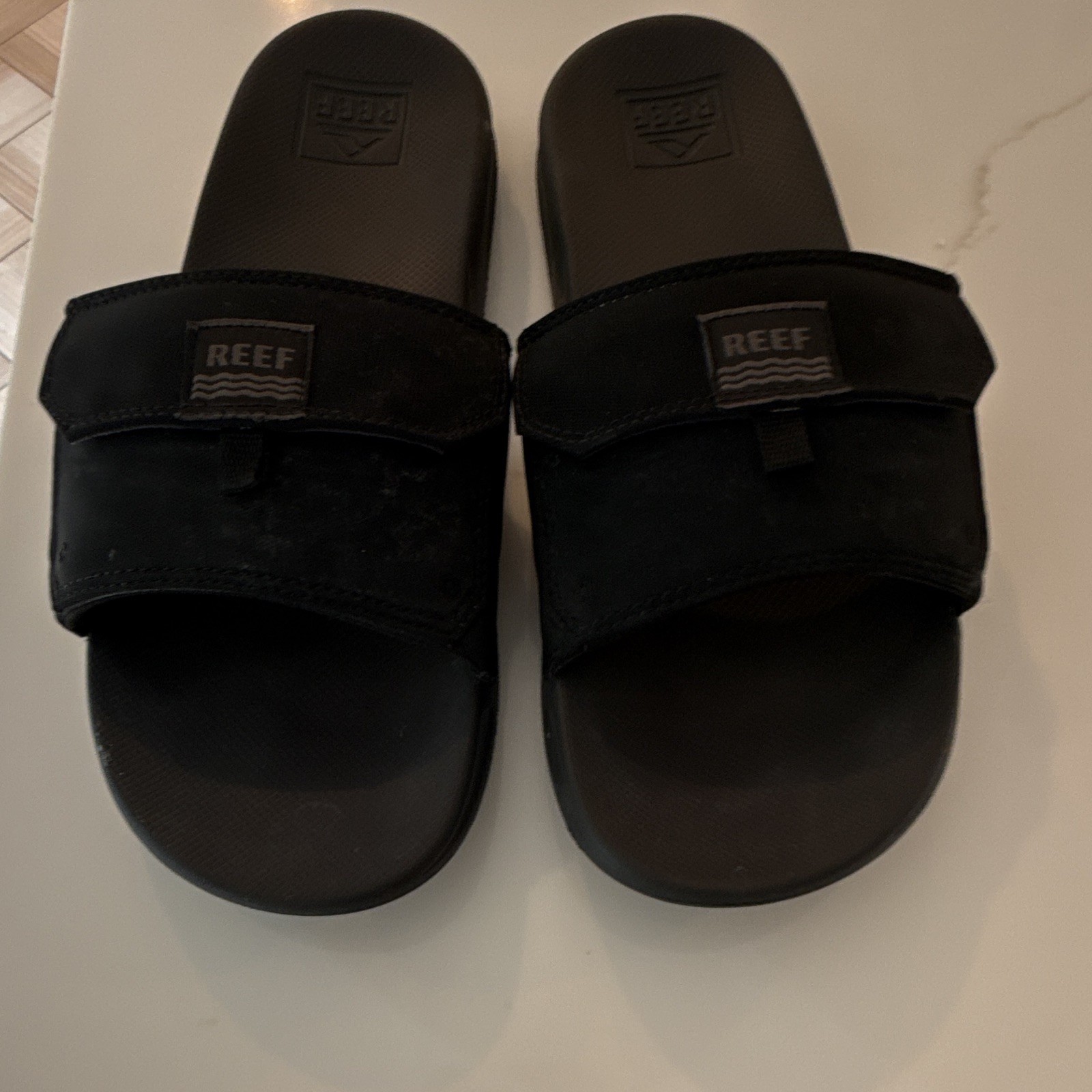 Reef Stash Slide Men’s Black Slide Sandals Slip On Logo US 11 EU 44