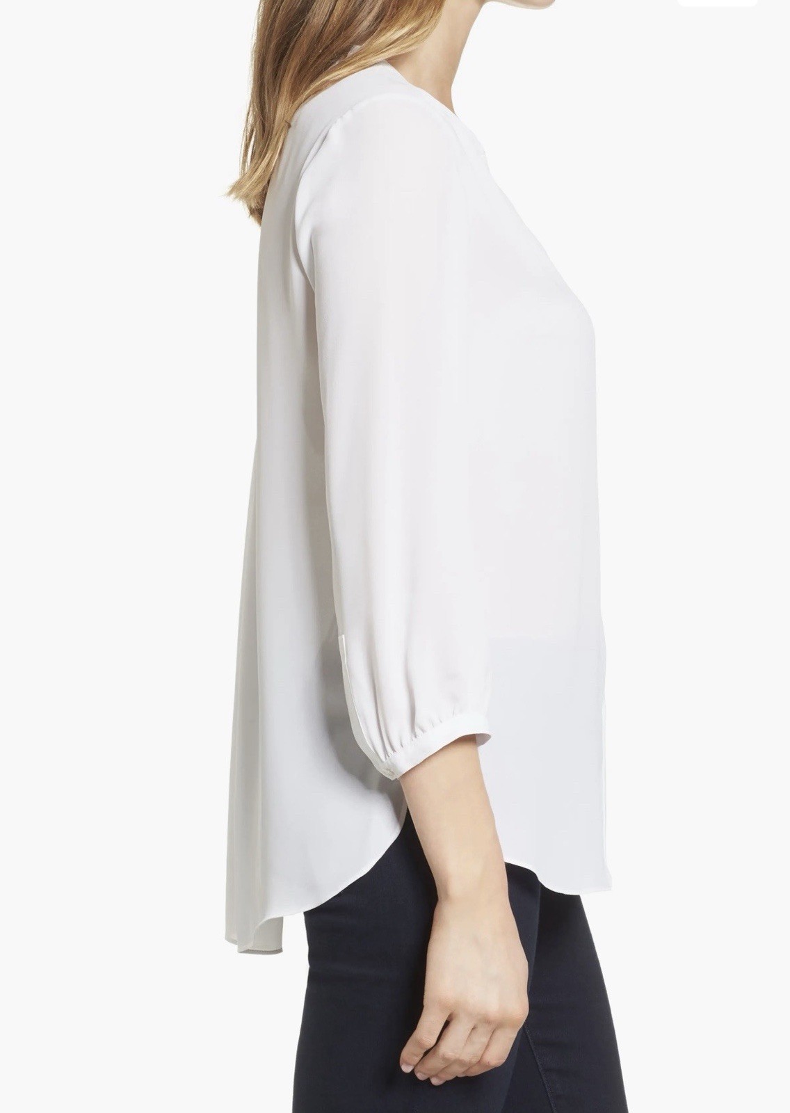 NYDJ Pintuck Blouse Optic White NWT $89 Size Small