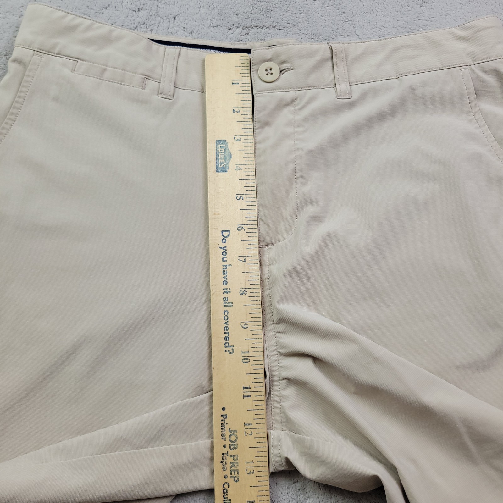 Johnnie O Prep Formance Shorts Mens 32 Beige Chino 9″ Stretch Pockets Wyatt