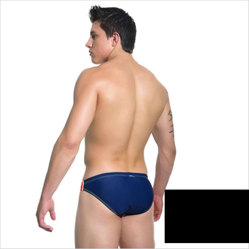 Zonbailon Men’s solid color casual beach pants bikini triangle speed dry trunks