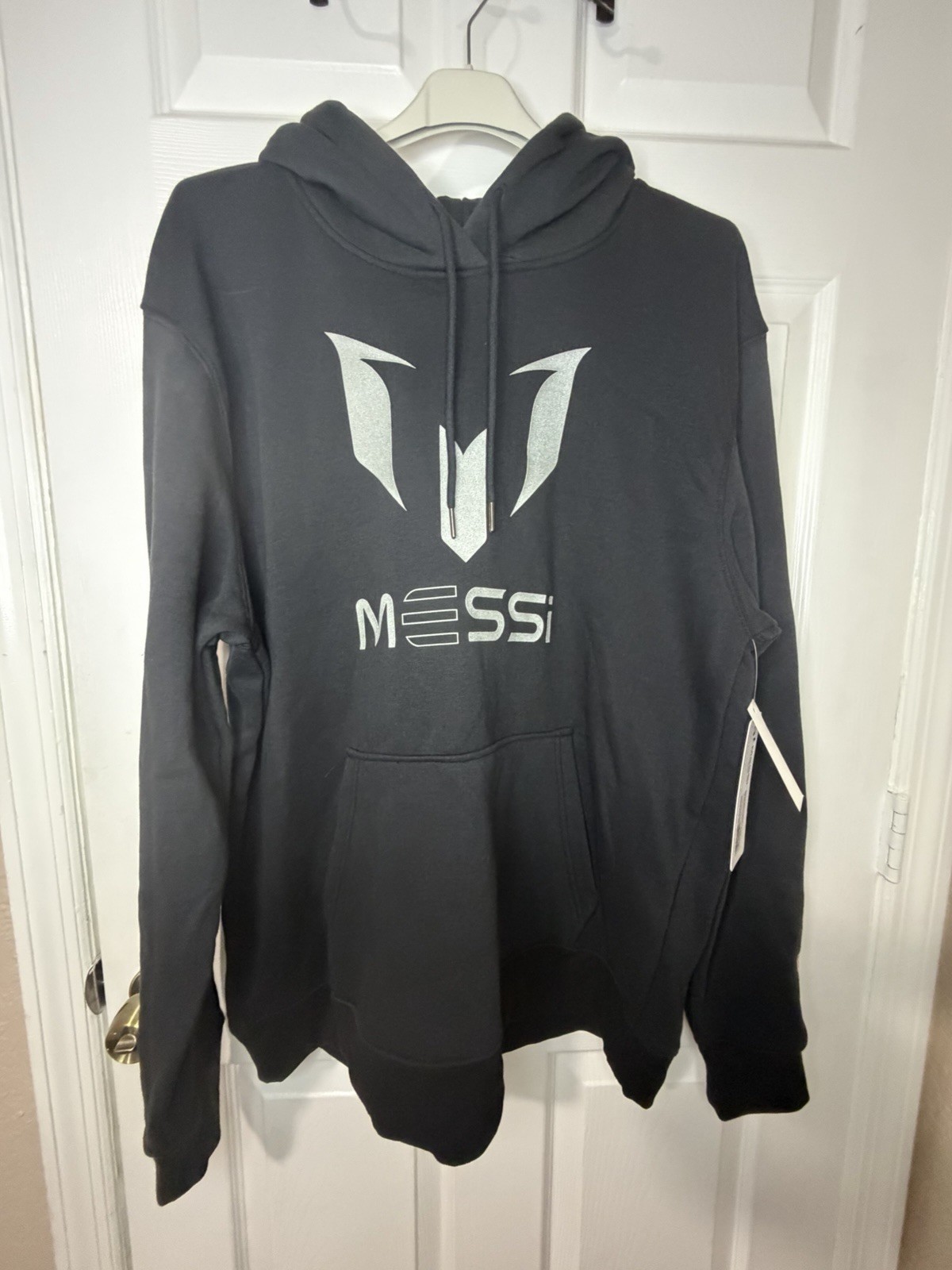 Messi Men’s 2XL Black Pullover Hoodie Drawstring Logo Graphic Print