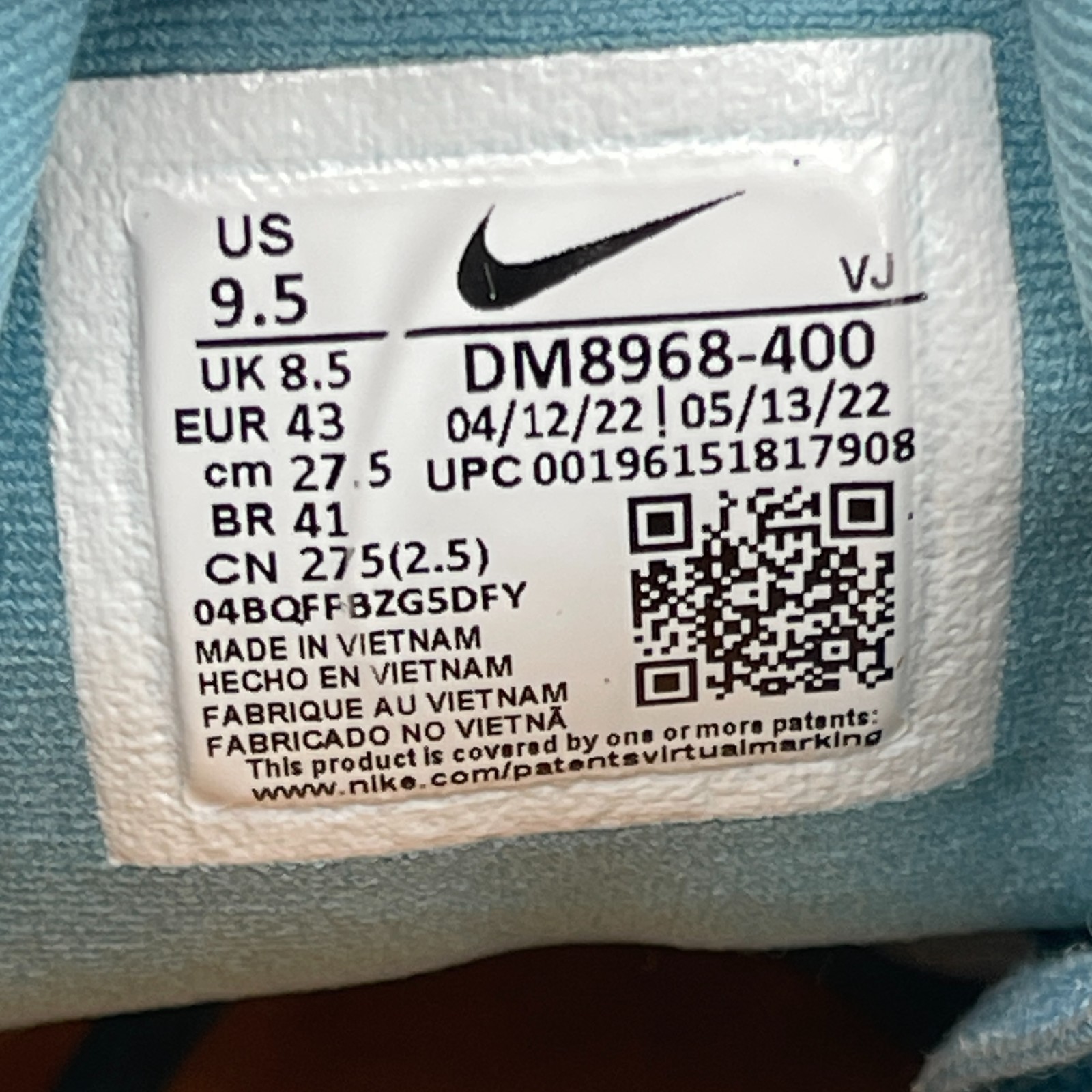 Nike Zoom Fly 5 Shoes Mens Size 9.5 Blue Running Comfort Walking Sneakers Gym