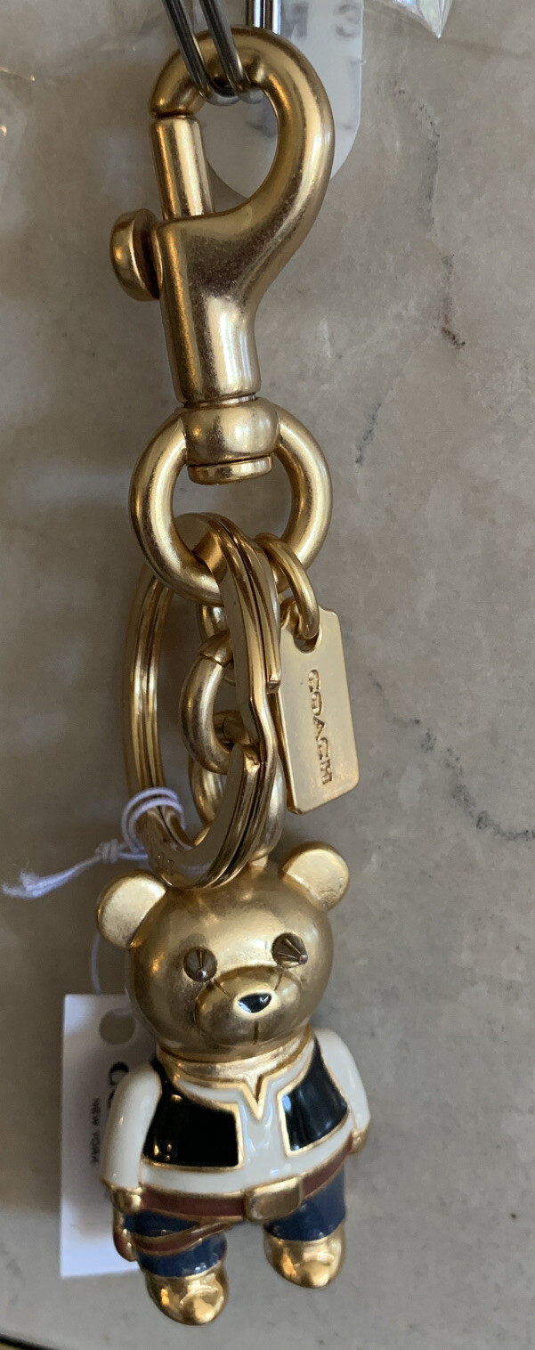 NEW COACH X STAR WARS HAN SOLO BEAR SOLID METAL GOLD TONE/MULTI KEY/FOB CHAIN