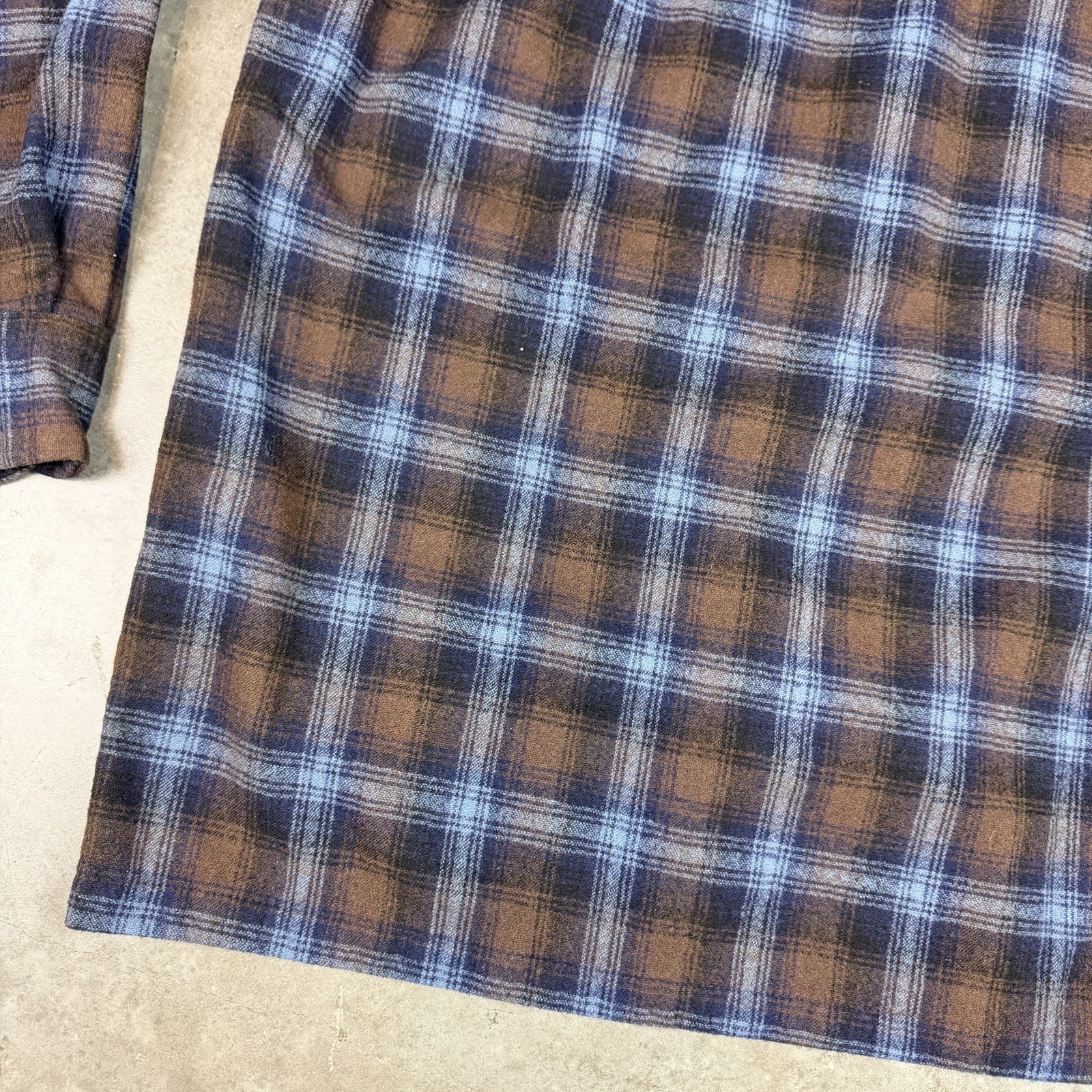 Pendleton Flannel Shirt Mens Medium Blue Board Shirt Wool USA Preowned