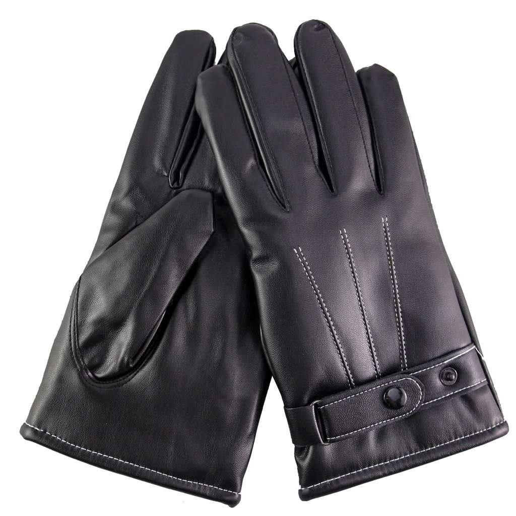 Driving Gloves Car Motorcycle Biker Leather Police Driver Fleece Lined Gloves