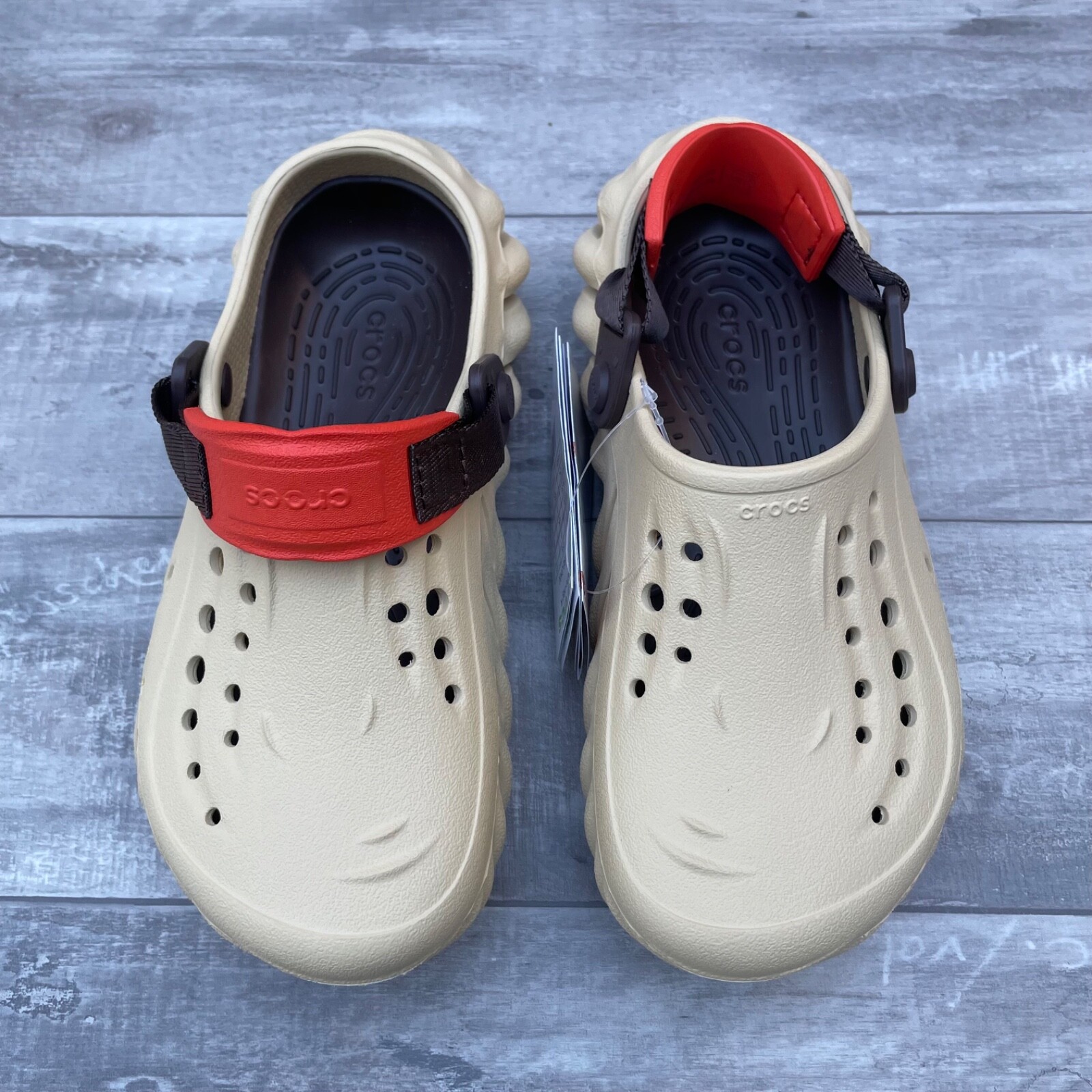 Crocs Echo Clog Beige/Brown/Orange Select-a-Size