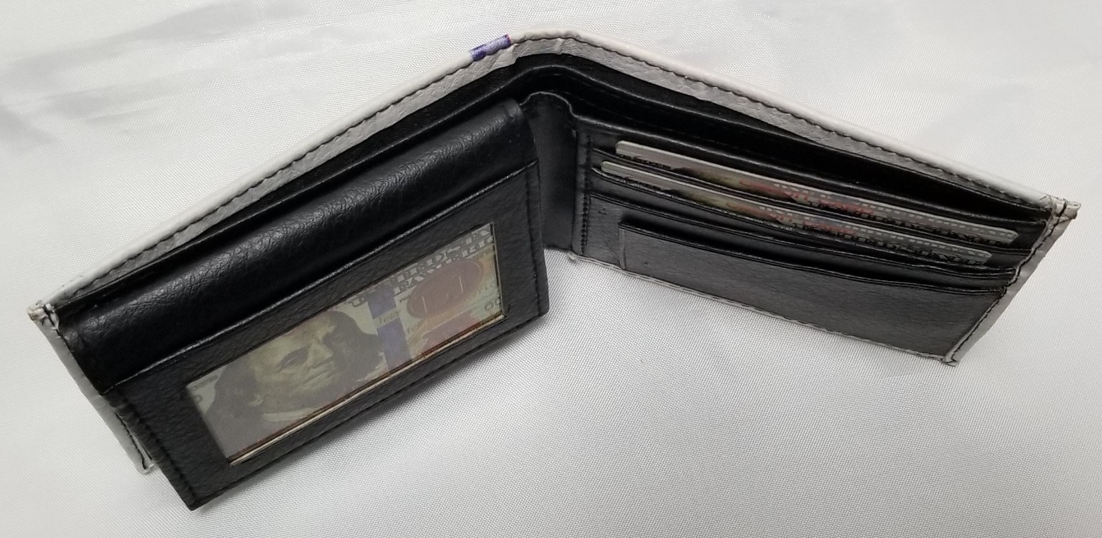 $100 New Bill Printed Wallet Handcrafted BI-Fold Men’s Vegan Leather Great Gift