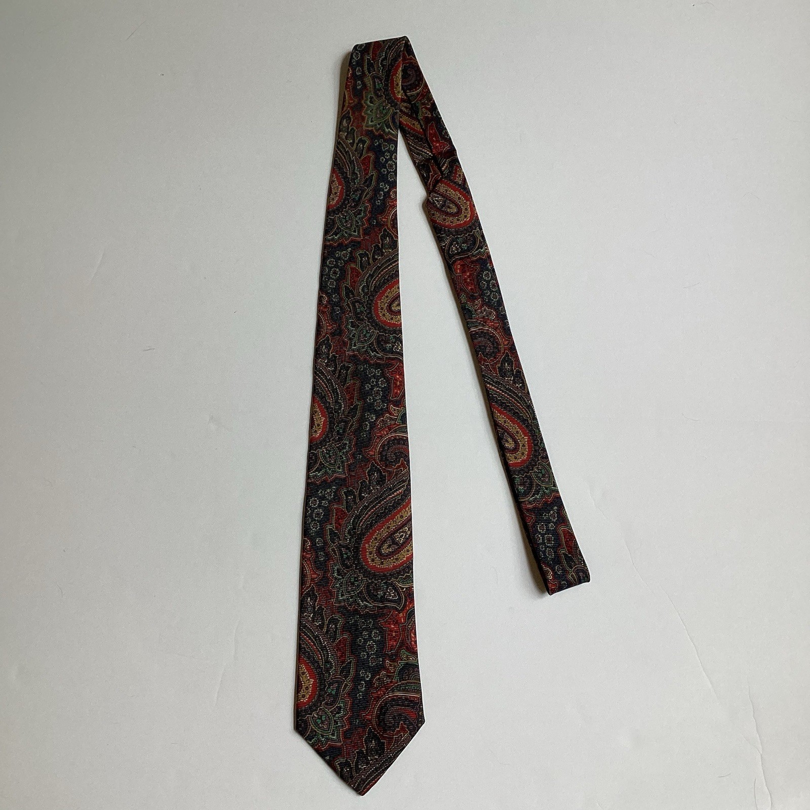 Vintage Polo Ralph Lauren Silk Tie Paisley Hand Made Blue Purple Red Classic