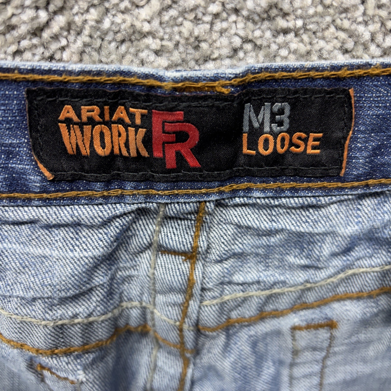 Ariat FR M3 Loose Jeans Mens 34×30 Blue Relaxed Straight Flame Resistant Denim