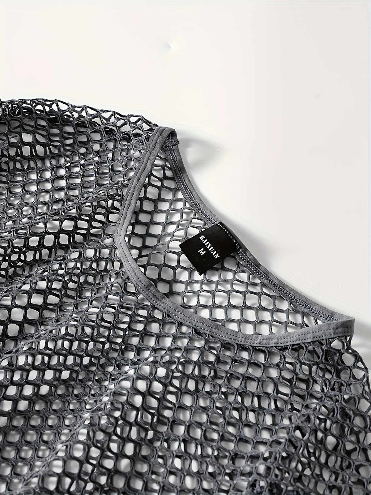 Mens’s Sheer Fishnet Short Sleeve Breathable Large Mesh Hole Top T-Shirts