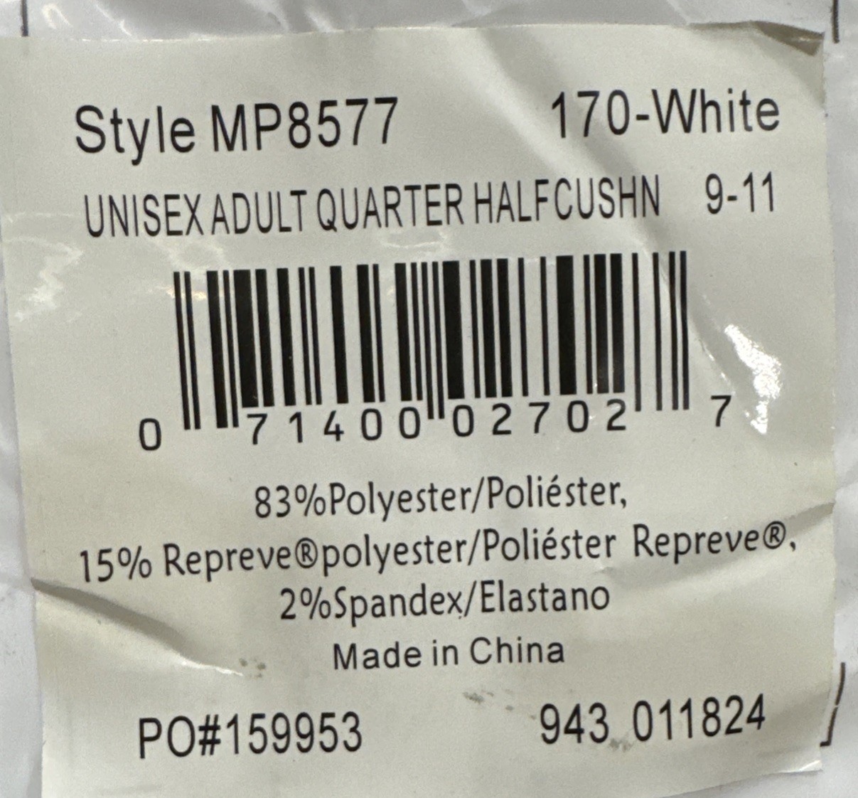 MediPeds Unisex 8 In A Pack Diabetic Quarter With Non-binding Top, White (9-11)