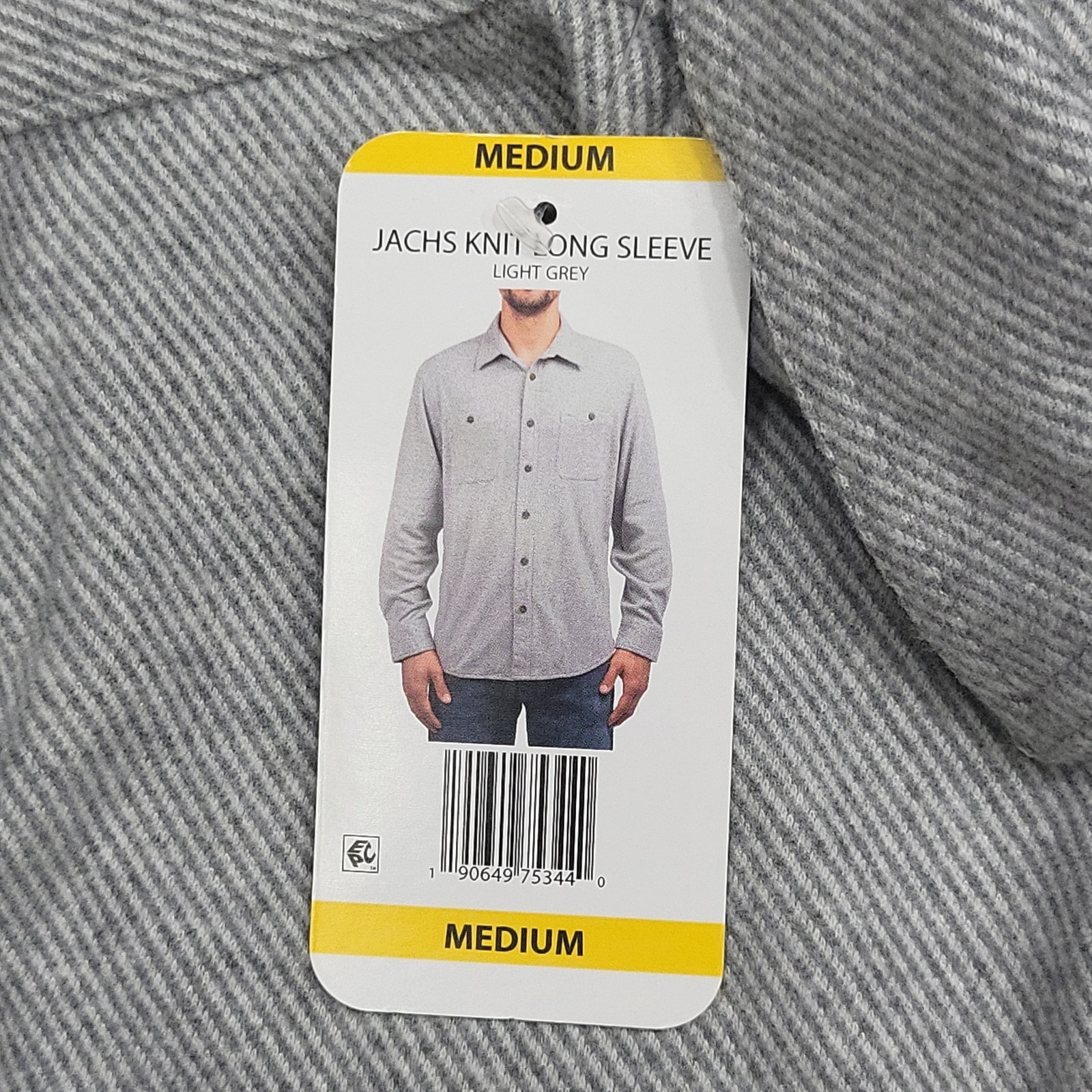 Jachs Mens Gray Button Front Long Sleeves Shirt Top Chest Pockets Size M