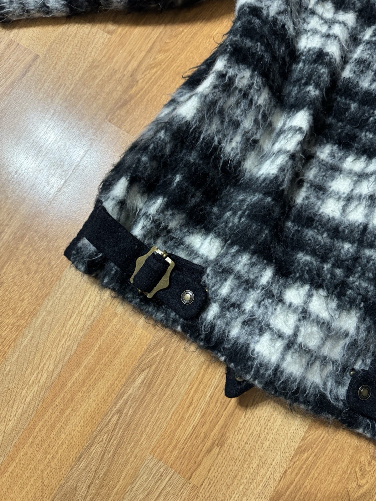 Free People Plaid Sherpa Moto Jacket Coat Size Small FP
