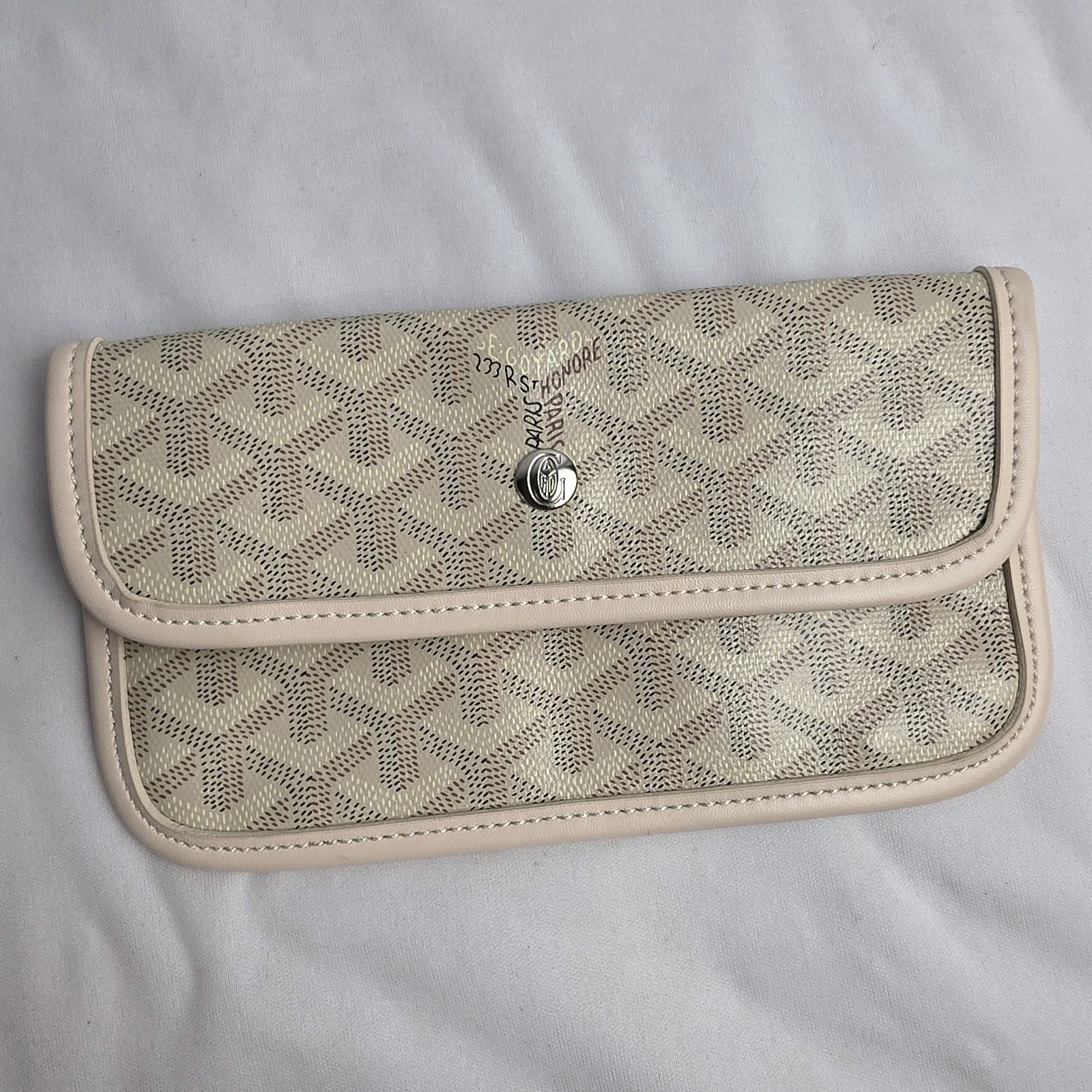 Goyard Goyardine Herringbone PVC Leather Pouch Bag Wallet 7.75″ Pre-Owned