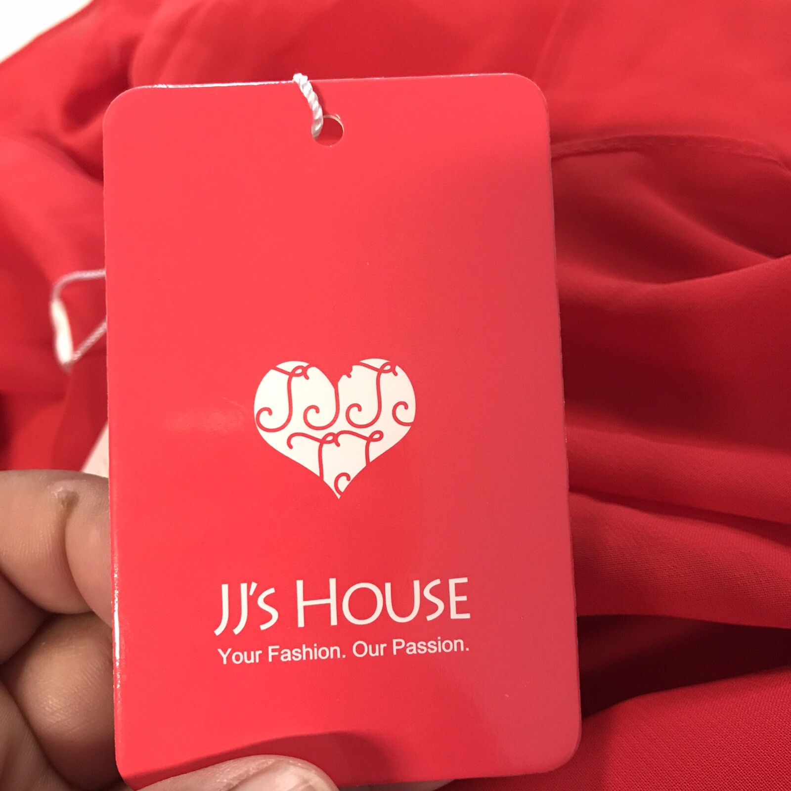 JJS House Sleeveless Asymmetrical Dress Women’s Size 14 Color Red V-Neck Hi-Low