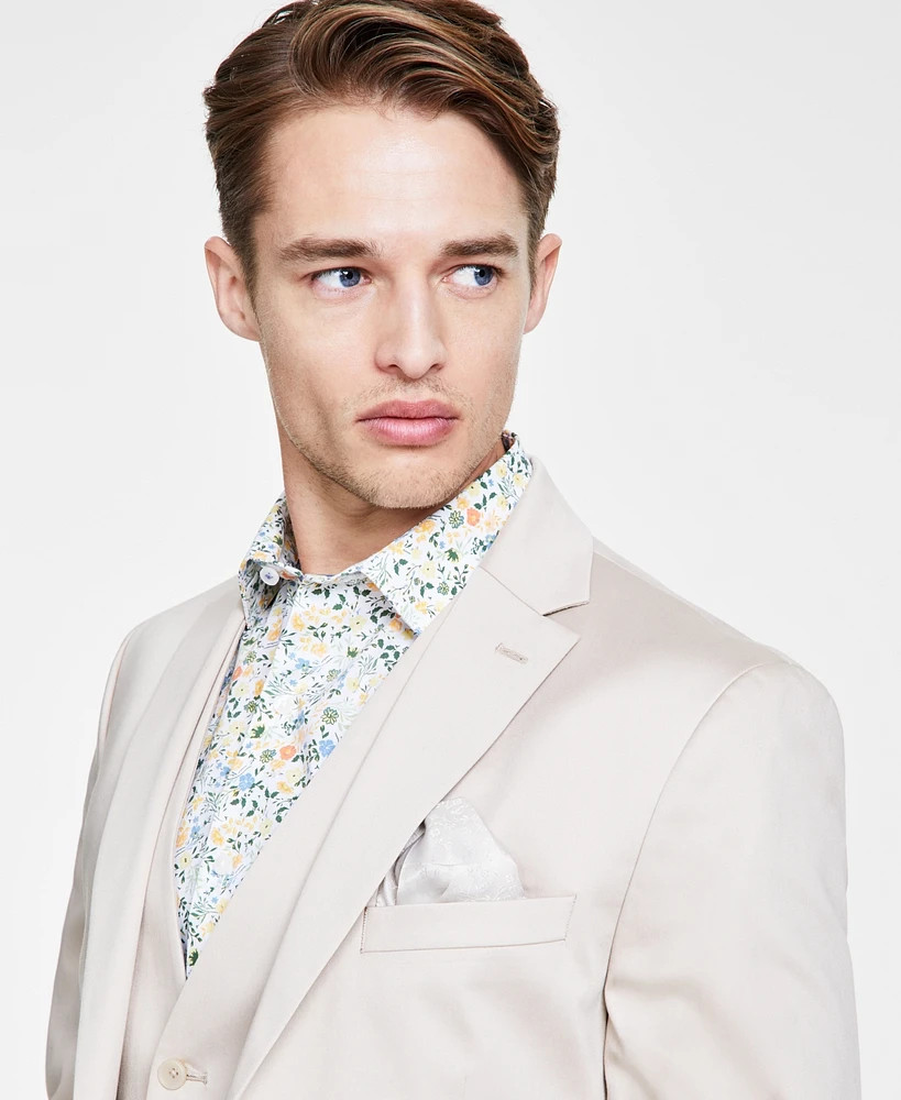 $360 NEW BAR III Mens Tan Soft Cotton Slim Stretch Blazer Sport Coat Suit Jacket