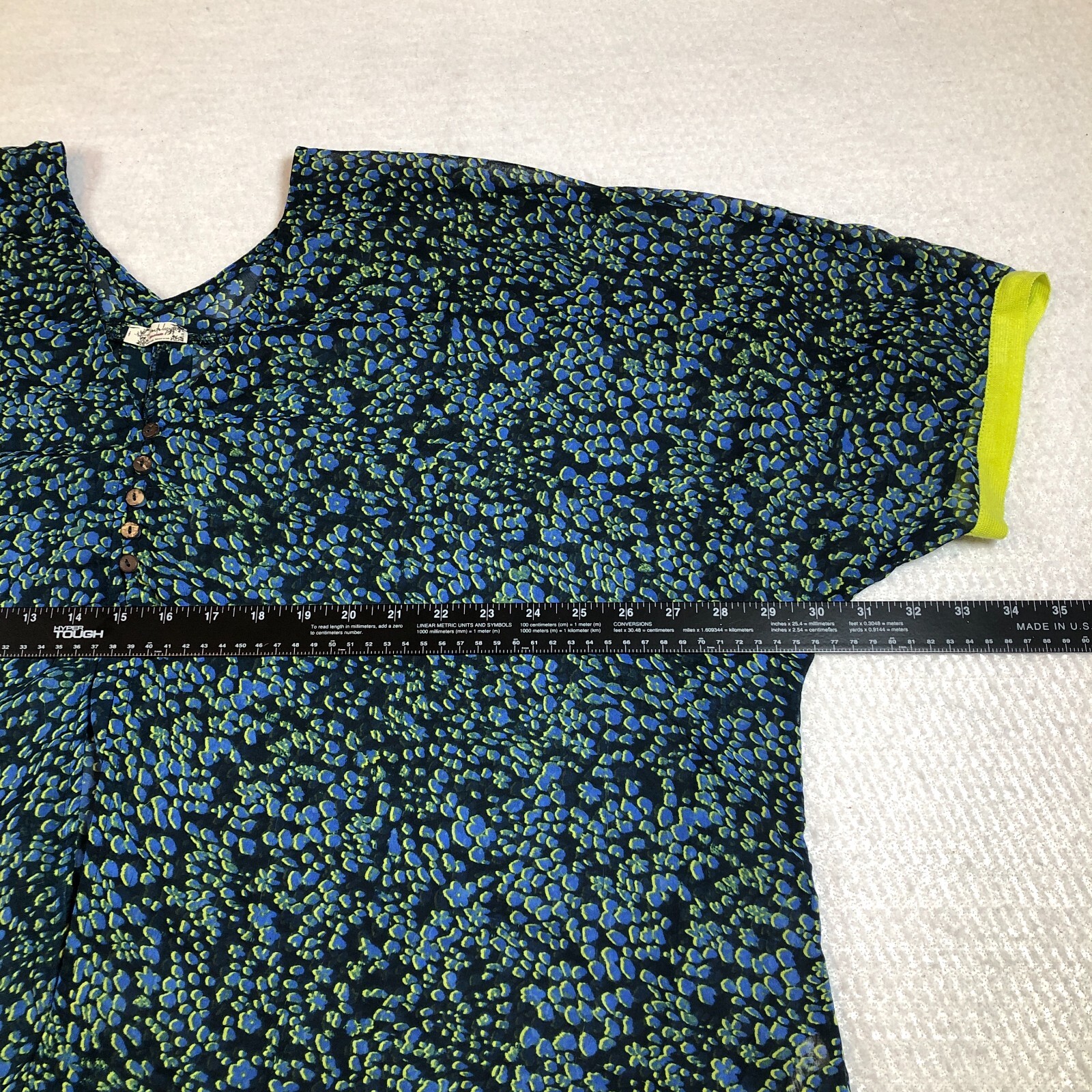 Free People Intimately Womens Semi Sheer Top Sz XS Abstract Pullover NWOT