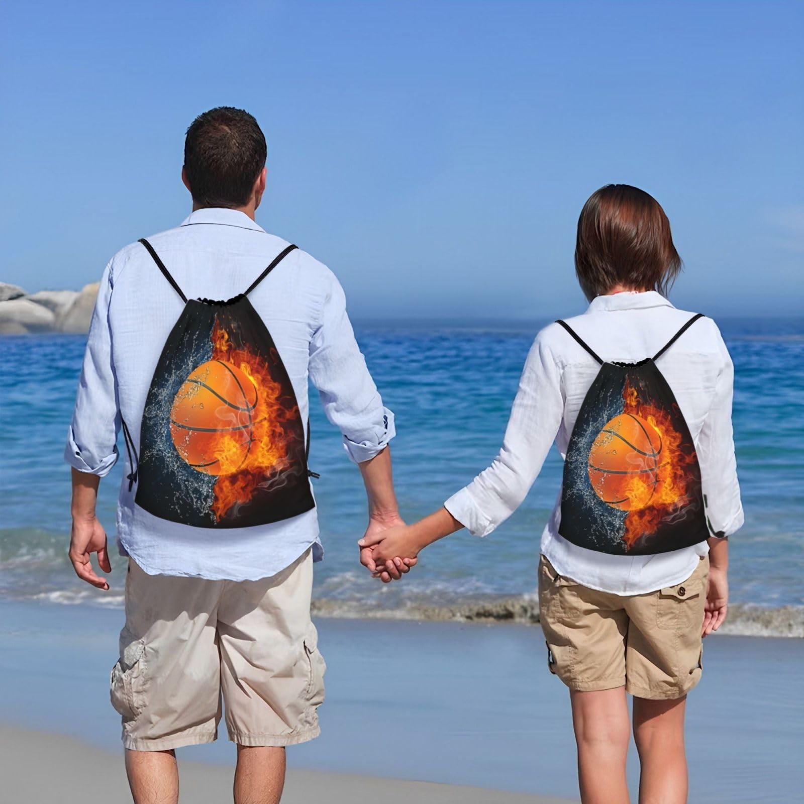 Basketball Drawstring Bags for Kids Boys Girls, Sports-Themed Drawstring Back…