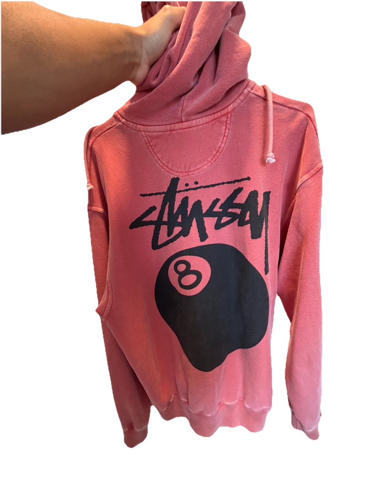 Stussy 8 Ball Pigment Dyed Full Zip Red Hoodie