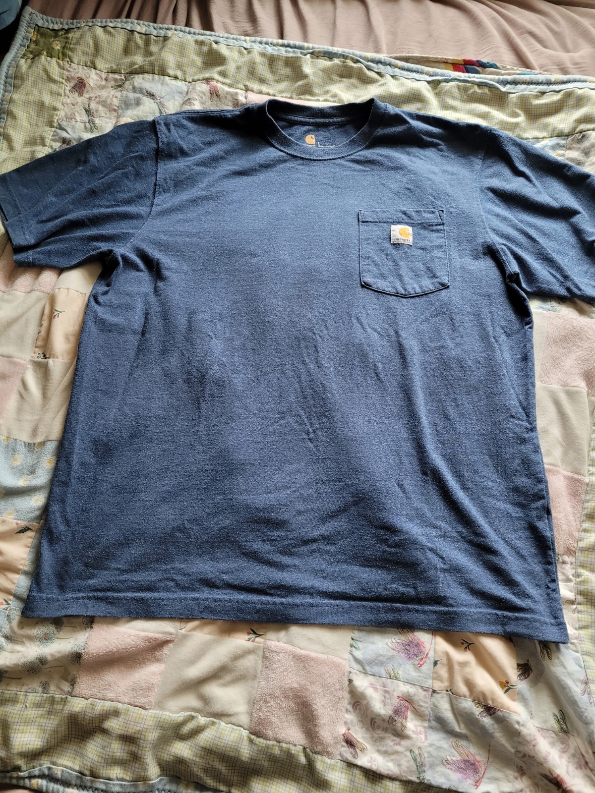 Men’s Carhartt T-Shirt Large Navy Blue Original Fit Pocket Short Sleeve Shirt