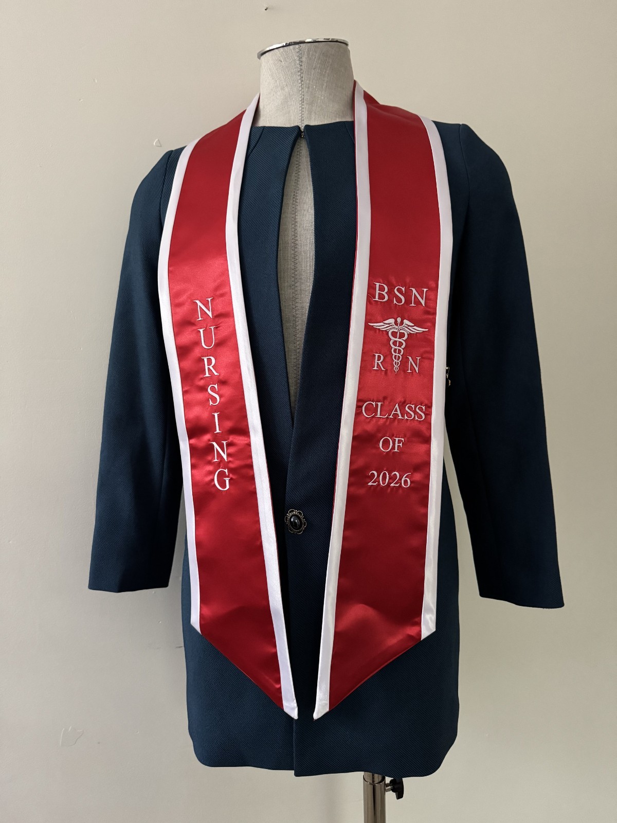 BSN RN Nursing Graduation Stole 2026 Embroidered Sash With Medical Logo