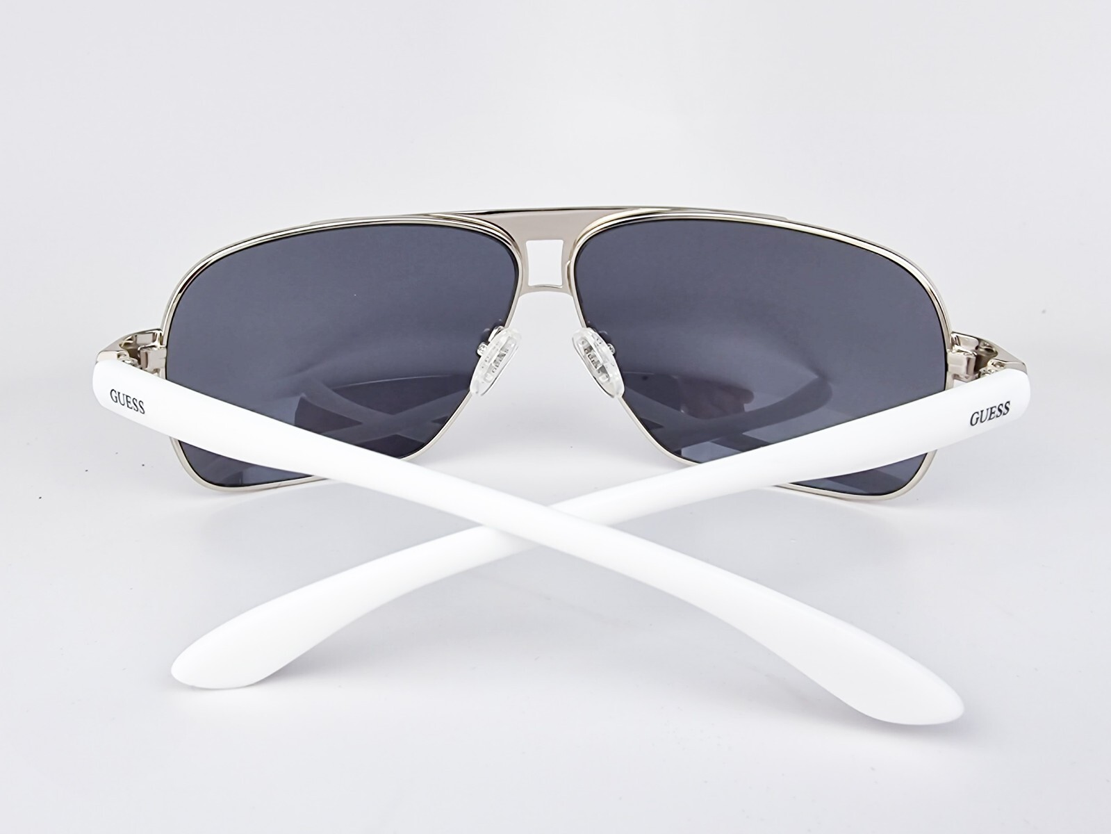 Guess Aviator Sunglasses GU6512-10C-66 Nickeltin Smoke Mirror Lens NEW Authentic