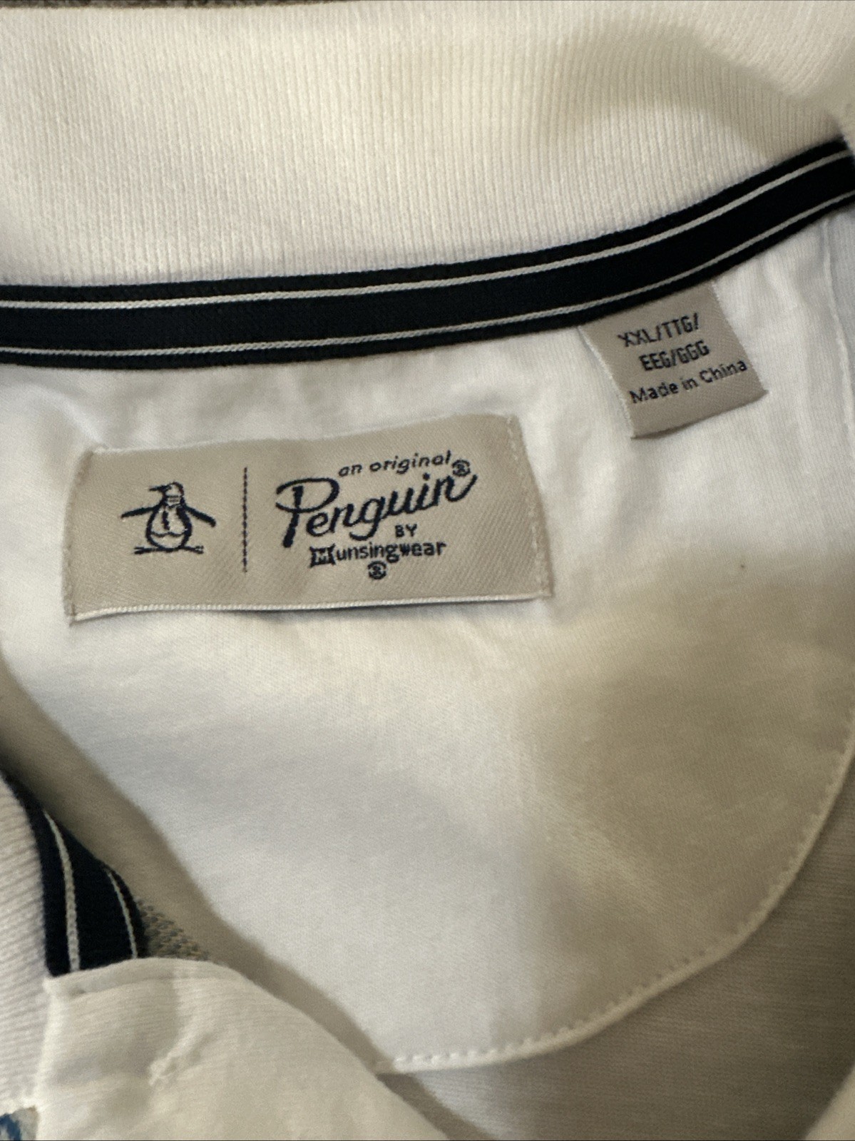 NWT Original Penguin Men’s Short Sleeve Polo Shirt White Blanc Eclatant XXL