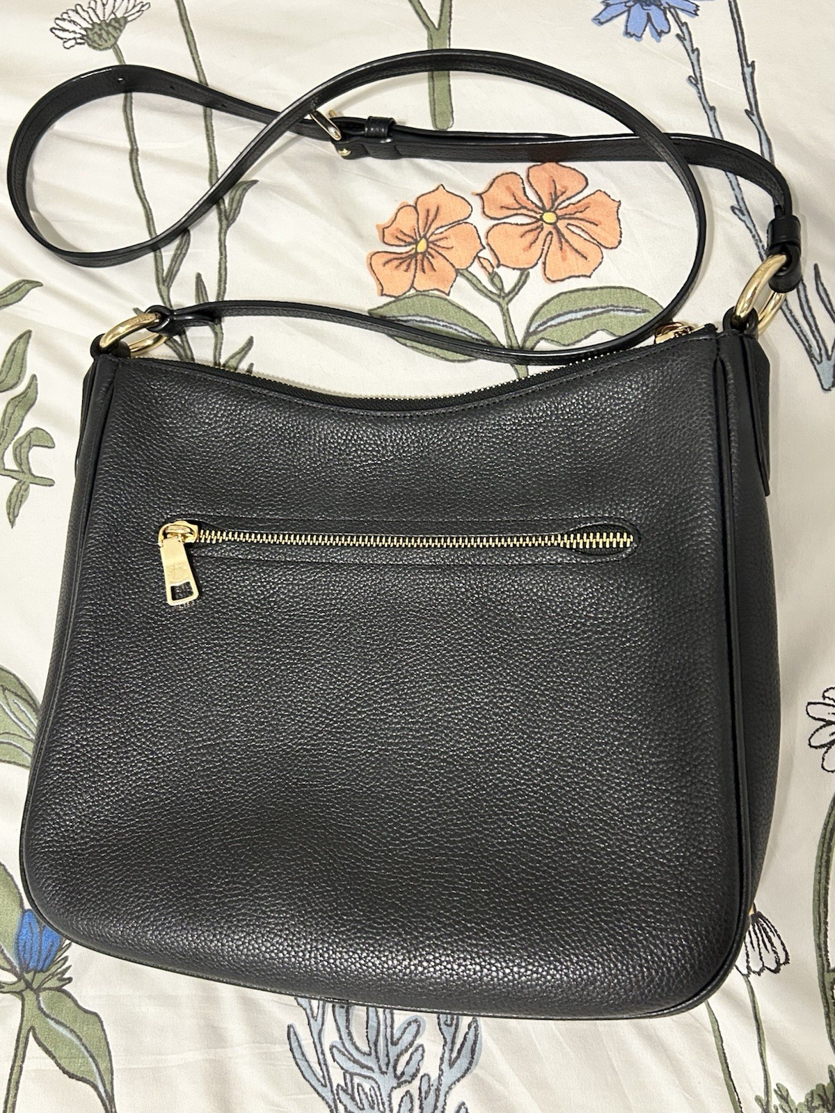 COACH Chaise Leather Crossbody Polished Black Gold Medium