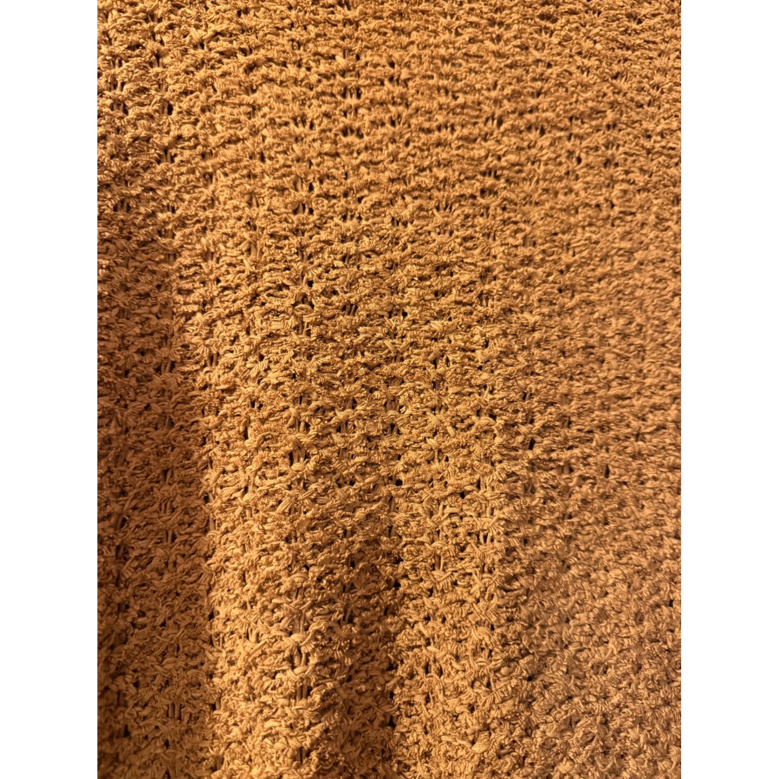Time and Tru Womens Brown Popcorn Knit V-Neck Pullover Sweater Size Large 12-14