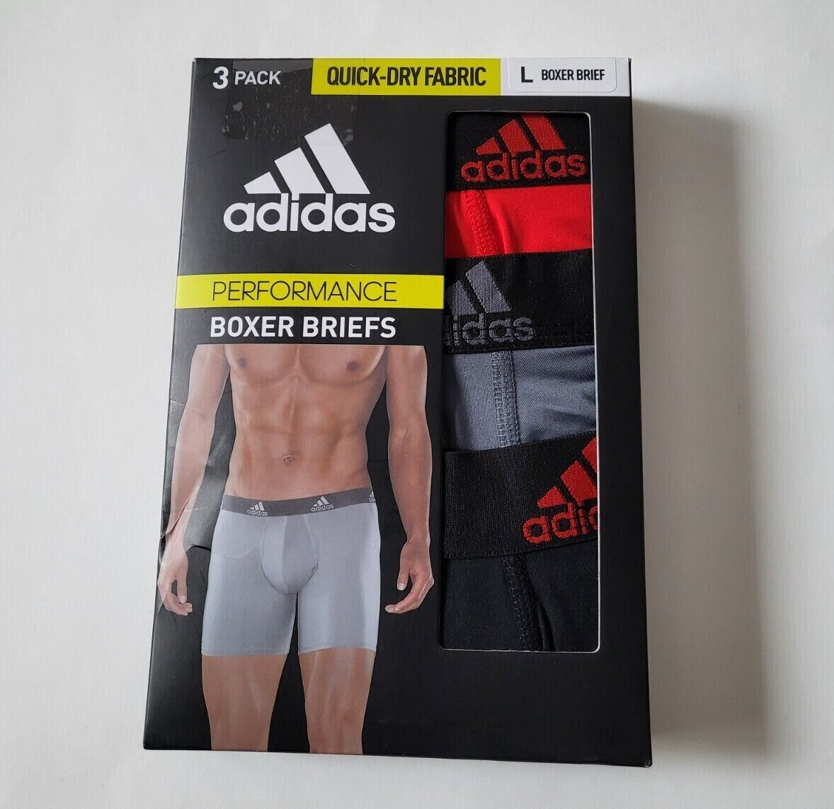 Adidas Mens 3-Pack boxer briefs Quick Dry Performance Mesh 3pk Size M L XL 2XL
