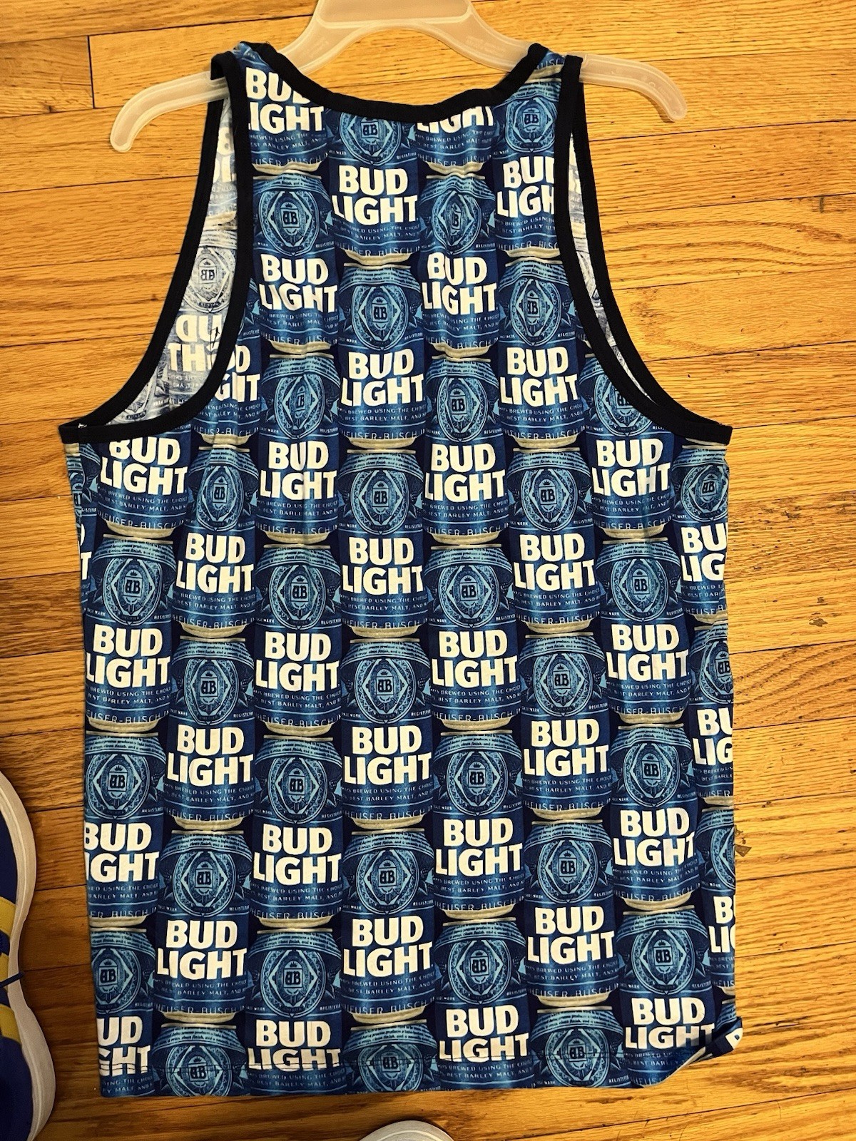 Bud Light Tank Top Mens Size Large All Over Print Summer Casual Cpix