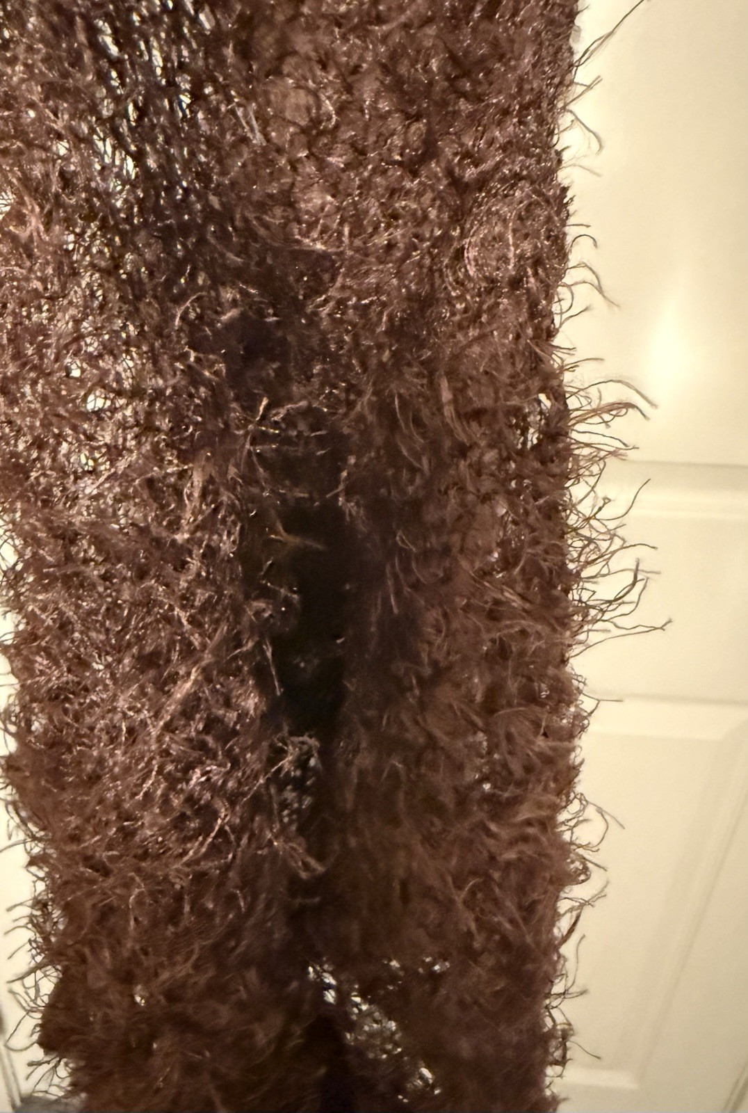 Brown Solid Knit Polyester Rectangle Scarf for Women Multi-Functional Wear