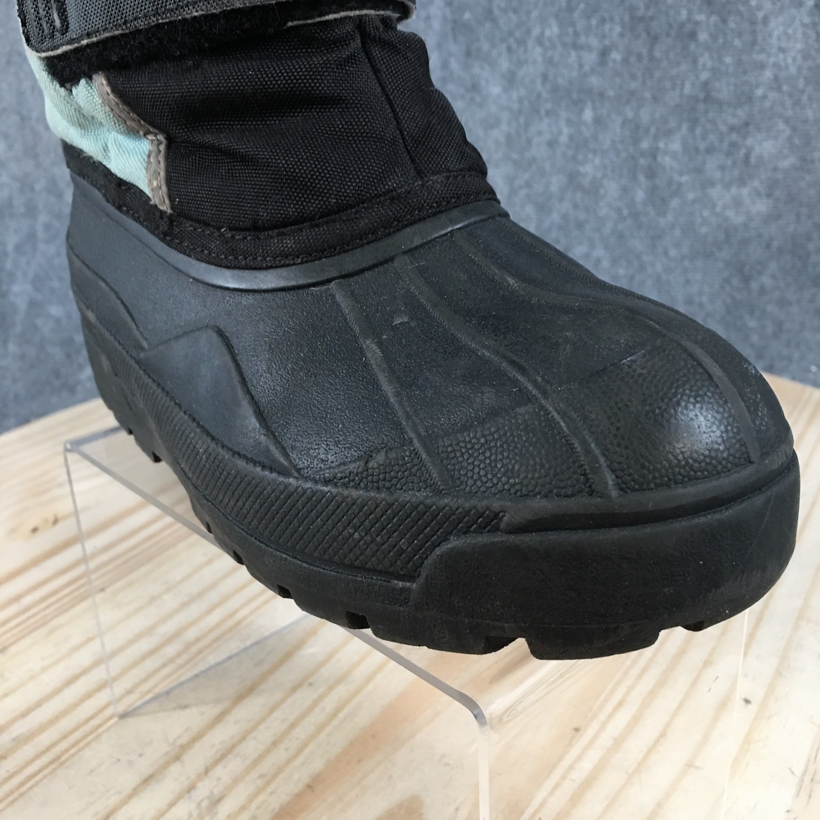L.L. Bean Boot Children 4 Northwoods Snow Winter Hook-And-Loop Strap Black Blue