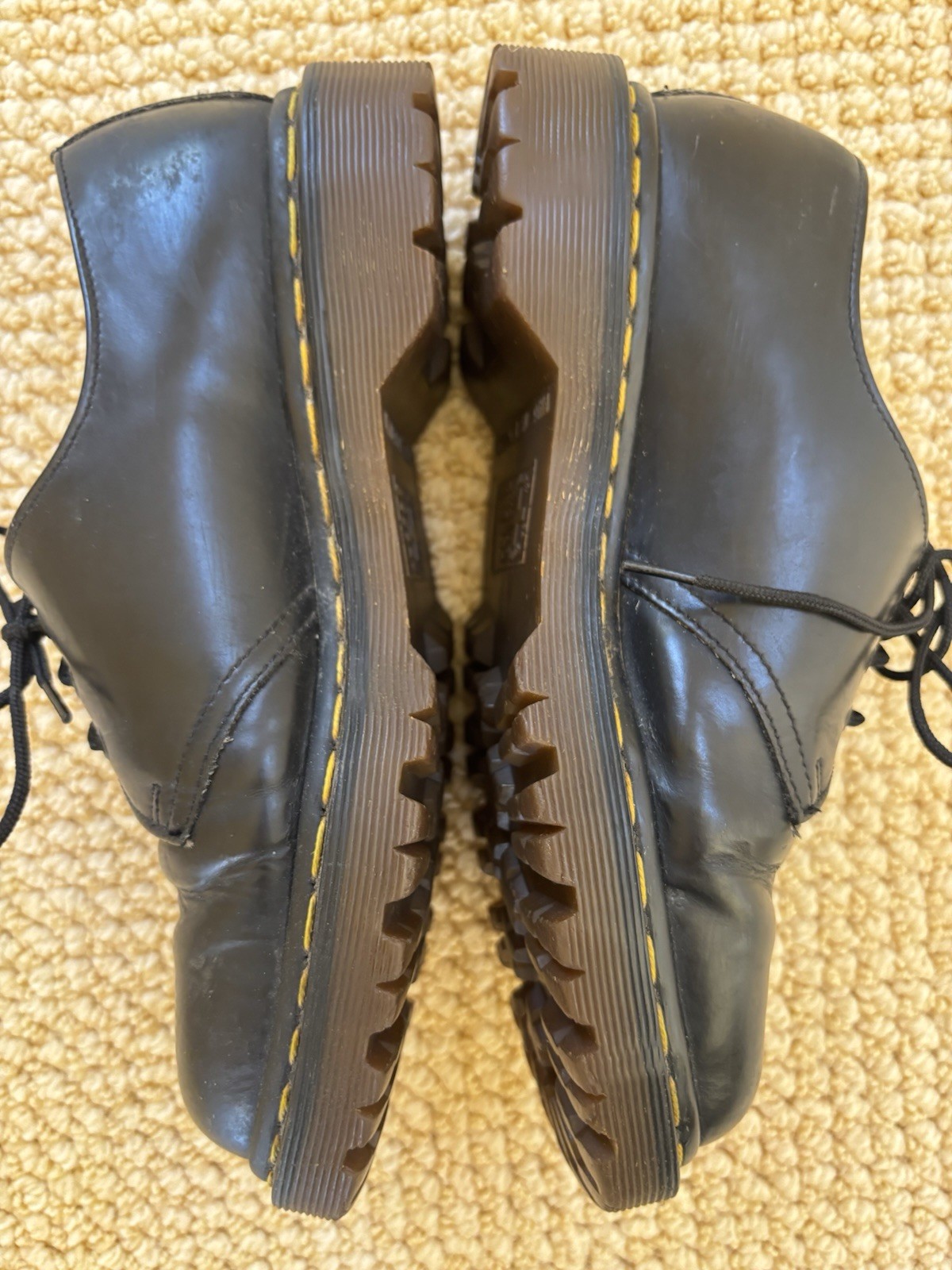 Vintage Doc Martens UK 6D #1461/59 Smooth Leather Oxford Shoes Black ENGLAND