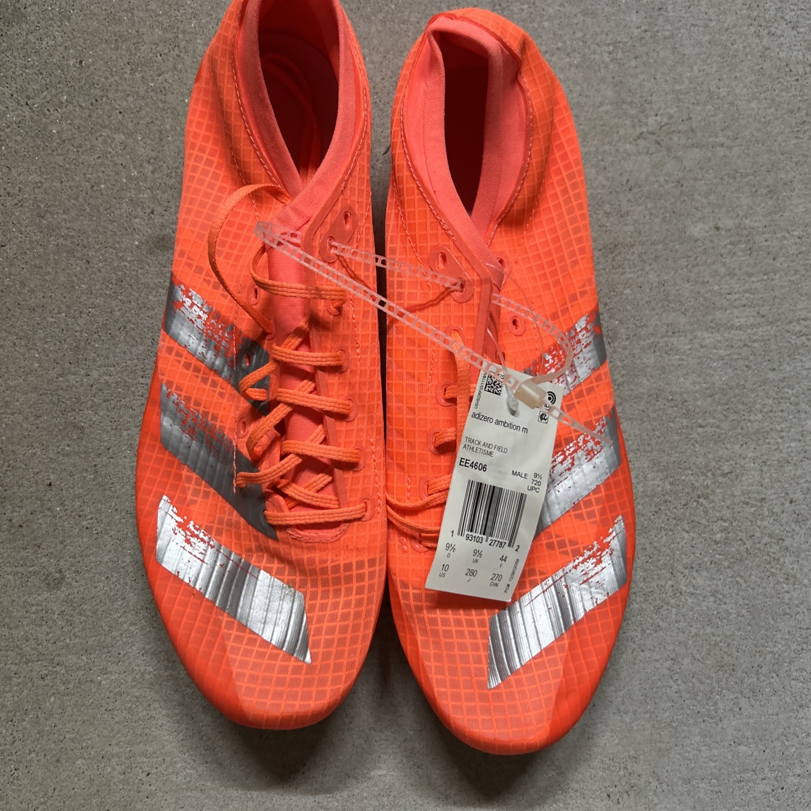 Adidas Adizero Ambition M Track & Field Spikes Mid Distance Coral Men’s Sz 9.5