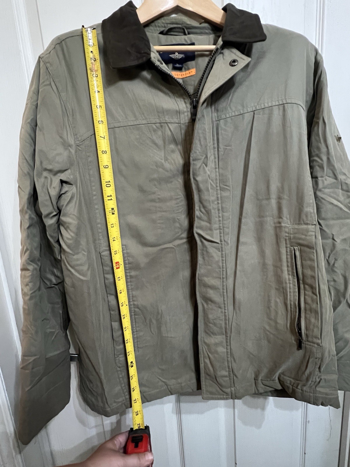 Dockers Men’s L Green Full Zip Insulated Quilted Lined Jacket Point Collar