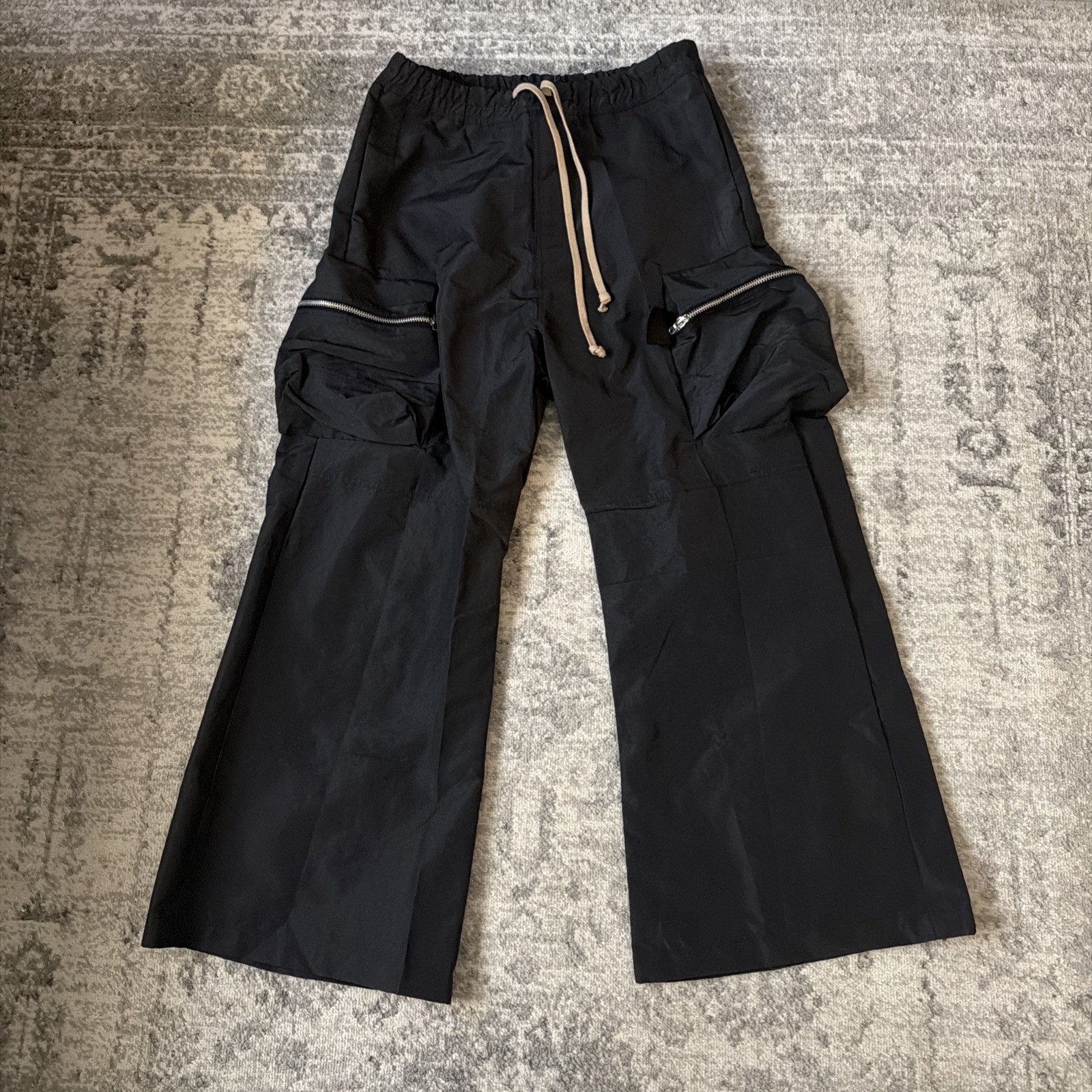 mnml Mens Black ZIP CARGO POCKET RAVE PANTS Size L