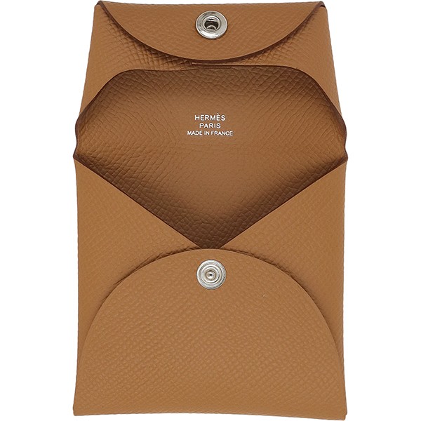 Hermes BASTIA Coin Case H041054CK37 Vache d’Epous Gold 8x8x0.8cm Box