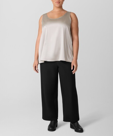 Eileen Fisher Plus Black Washable Flex Ponte Wide-Leg Pant Easy Fit Ankle 1X