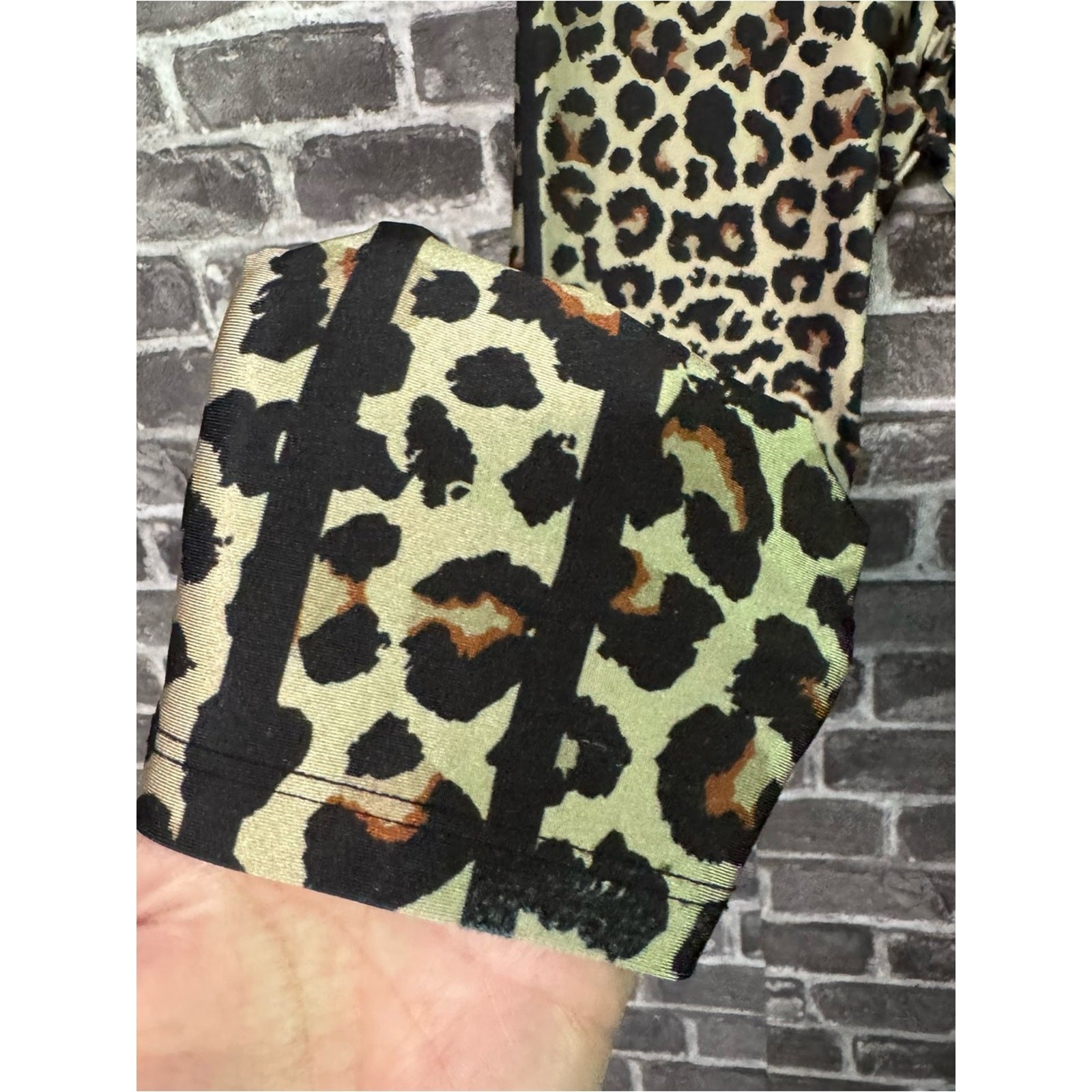 Goldsheep Classic Leopard Leggings brown black shine SIZE LARGE L