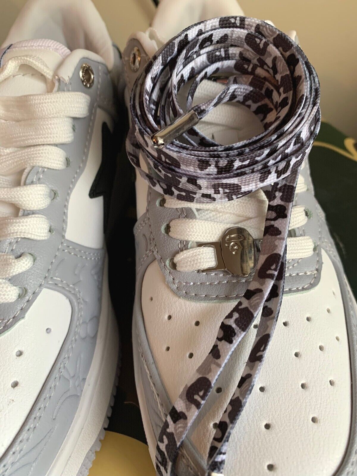120cm Camo shoelaces replacement laces for Bape – Ape Head design CHOOSE COLOR!!