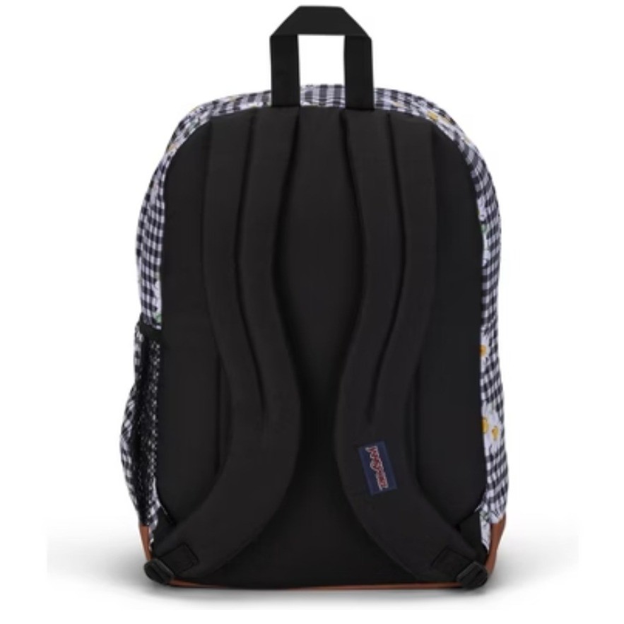 JanSport Cool Student Backpack Kids OS Black White Daisy Gingham Floral Bag