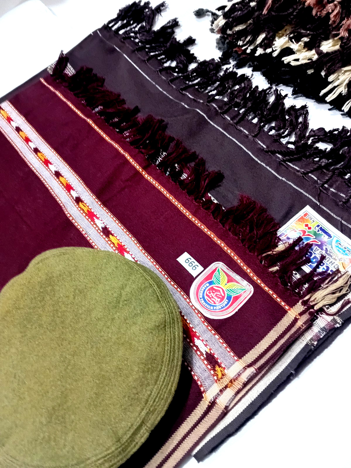 Afghan Pakol Cap + 2 Premium Wool Shawls Handmade Tribal Offer Warm Handmade