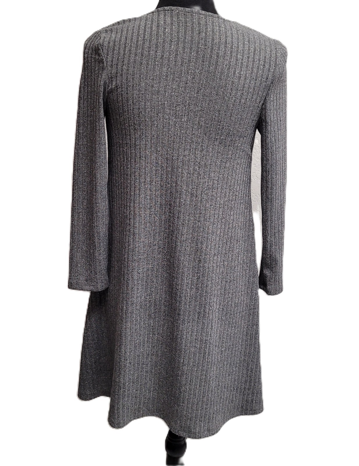 Beauties Wrap (S) Gray Knit Long-Sleeve Smooth-Feel Polyester-Blend